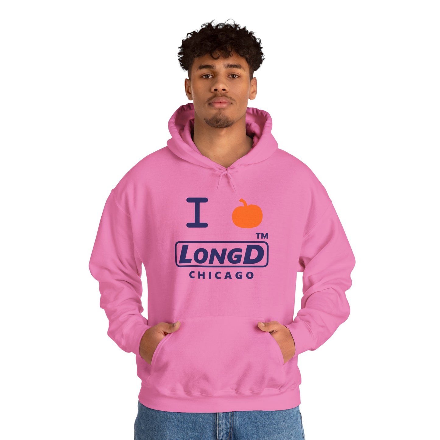 I Pumpkin LongD® Logo Hoodie blue basic Chicago logo