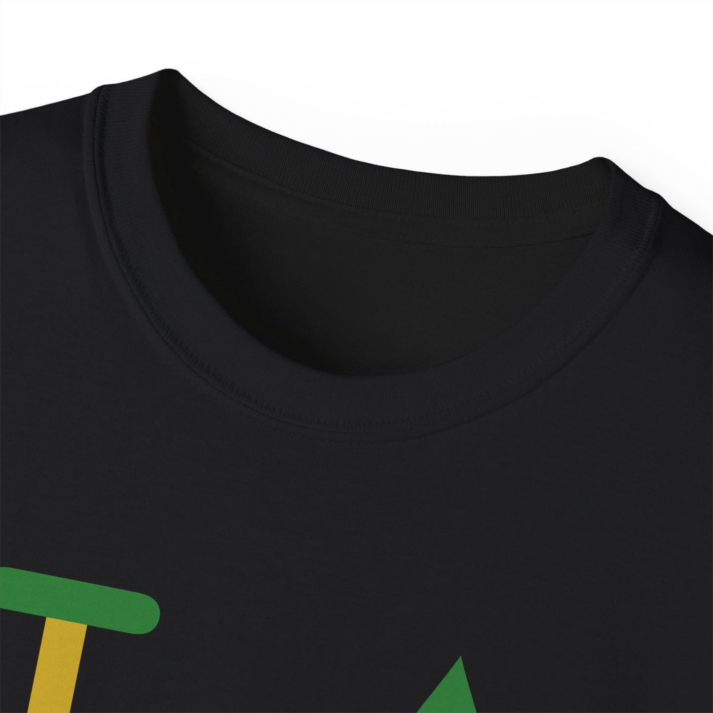 I Fleur LongD® Logo Cotton Tee (Mardi Gras colored text, positive top logo, negative bottom logo & black fleur de lis)