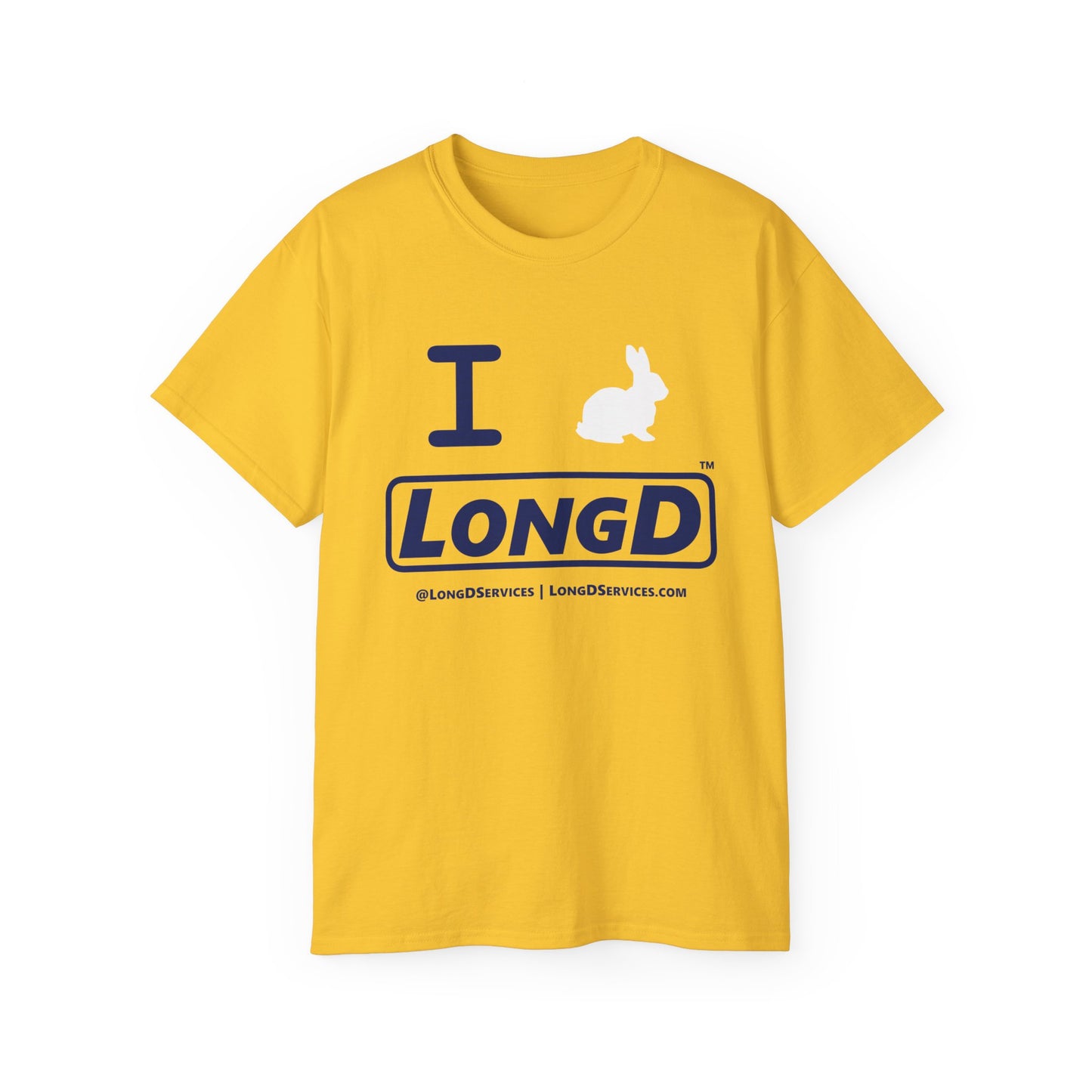 I Bunny LongD® Official Logo Cotton Tee (white Easter Bunny)