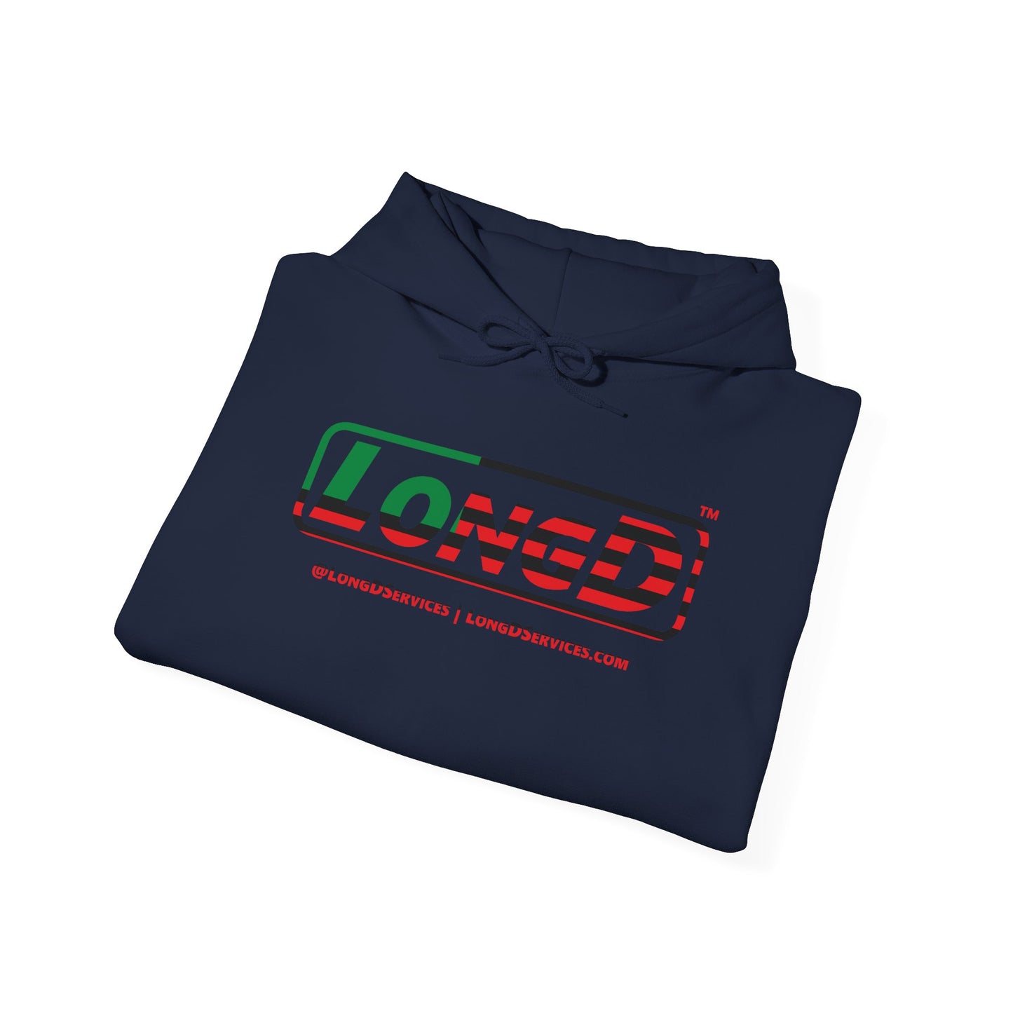 LongD® Logo Hoodie with Juneteenth positive flag