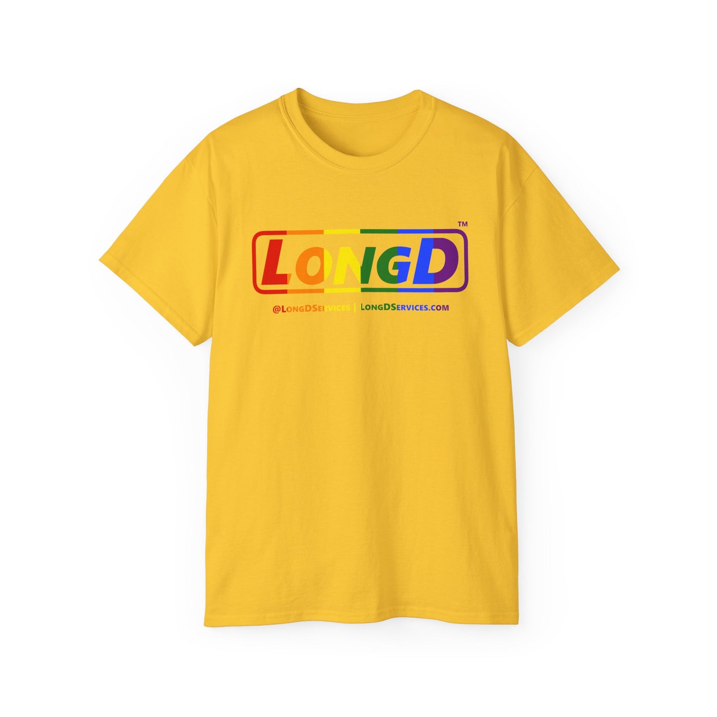 LongD® Logo Cotton Tee Pride rainbow positive text