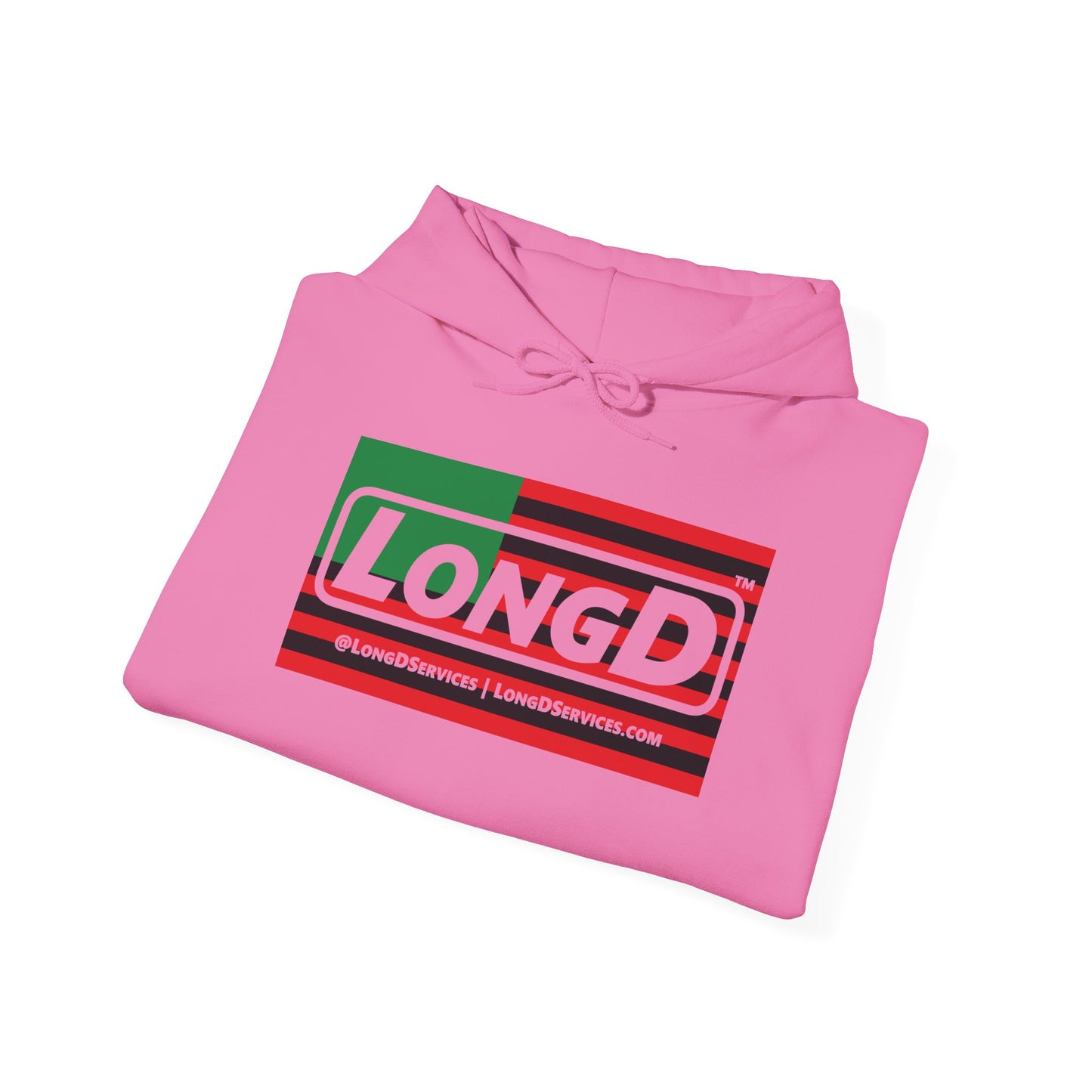 LongD® Logo Hoodie with Juneteenth negative flag
