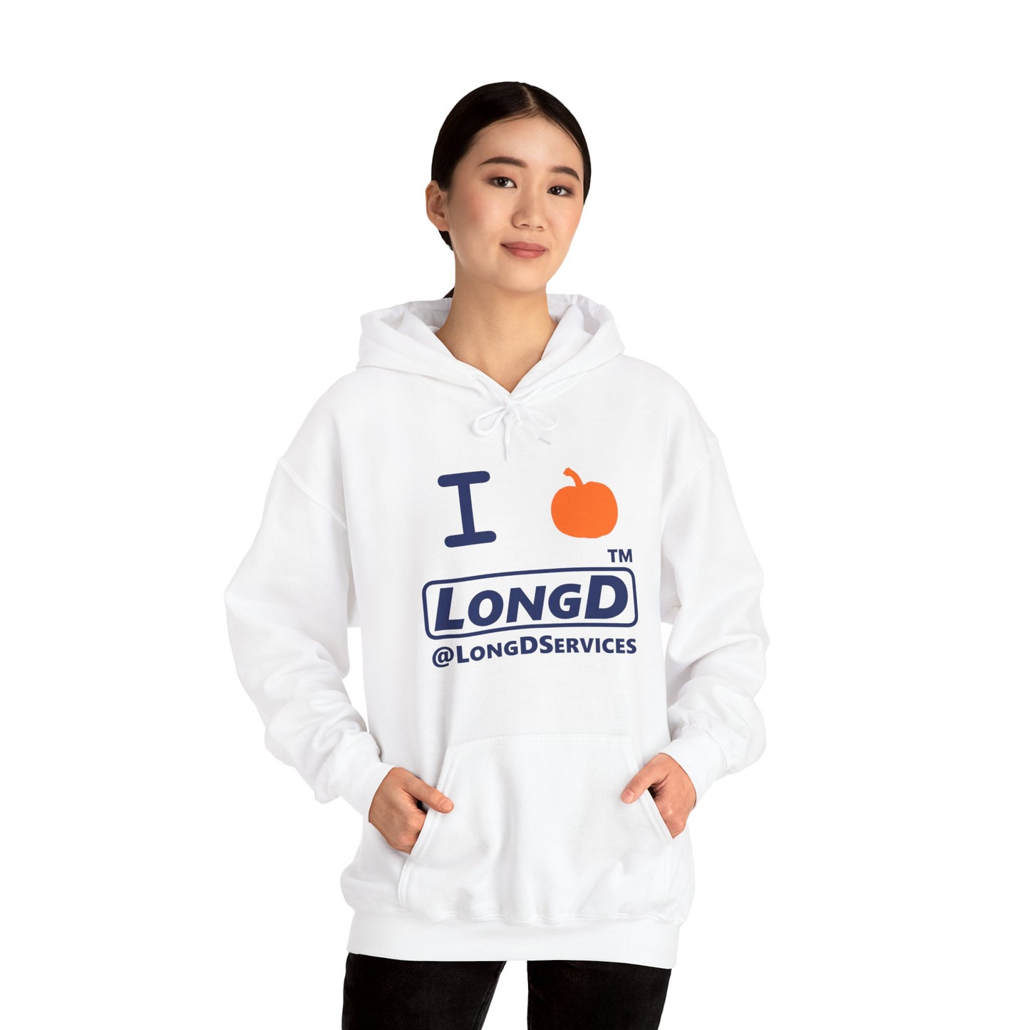 I Pumpkin LongD® Logo Hoodie blue basic tag logo