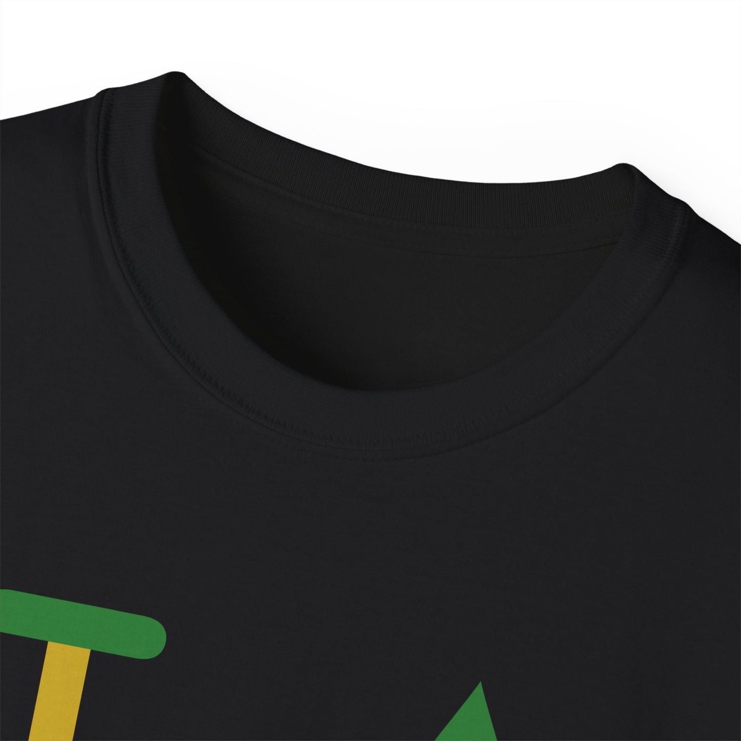 I Fleur LongD® Logo Cotton Tee (Mardi Gras colored text, positive logo & fleur de lis)
