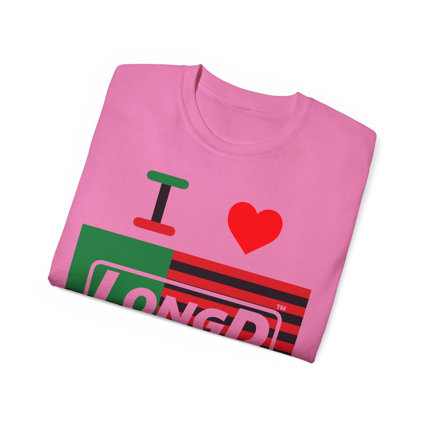 I Luv LongD® Logo Cotton Tee Juneteenth negative flag
