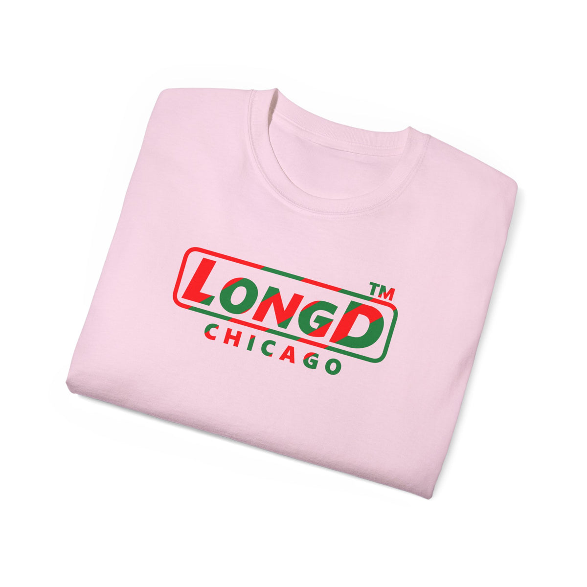LongD Chicago positive pixel-weighted 6-striped logo (Xmas colors) cotton tee