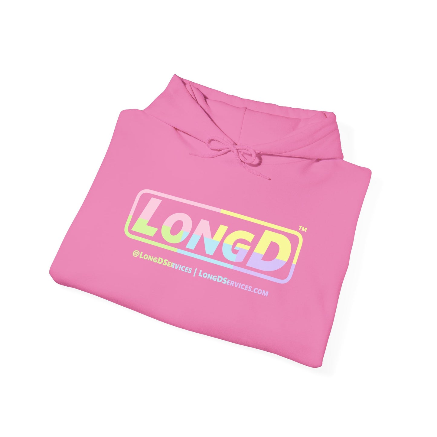 LongD® Logo Hoodie pastel variety text coloration