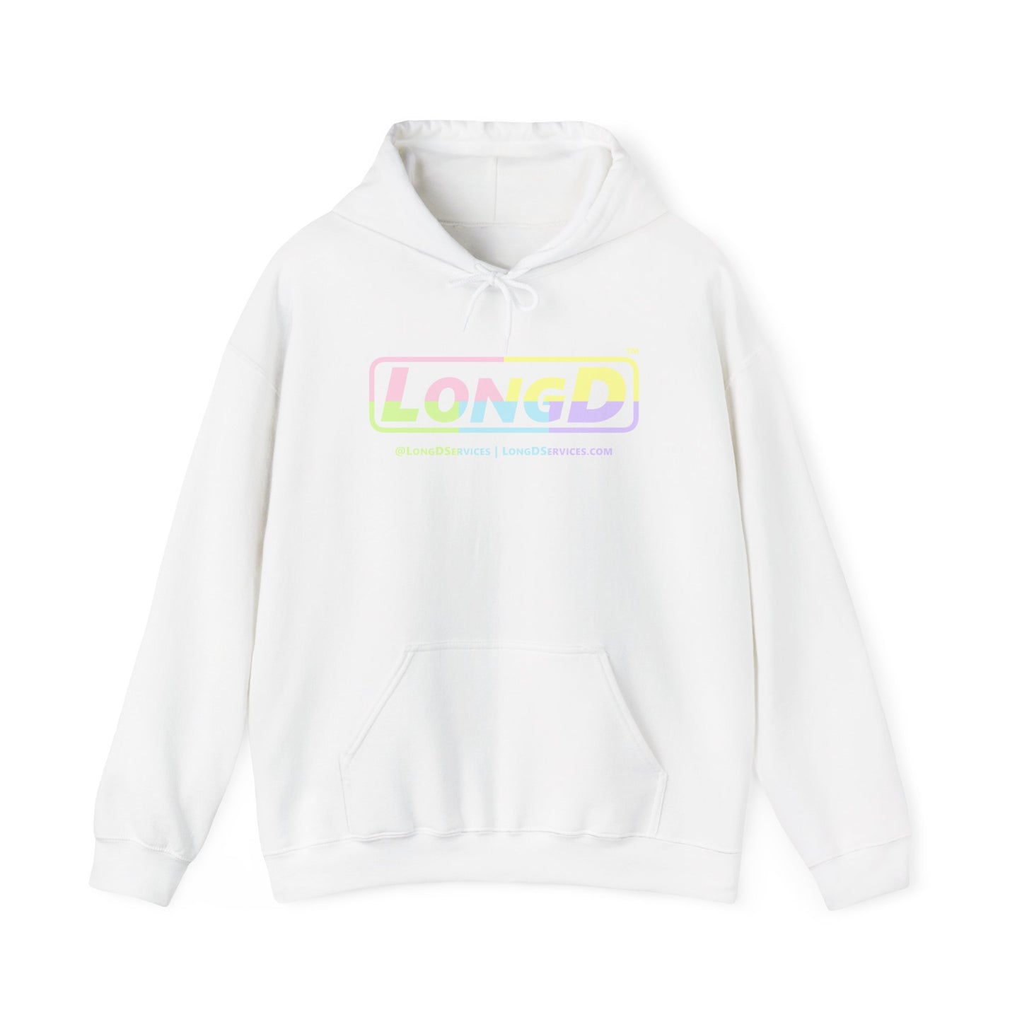 LongD® Logo Hoodie pastel variety text coloration