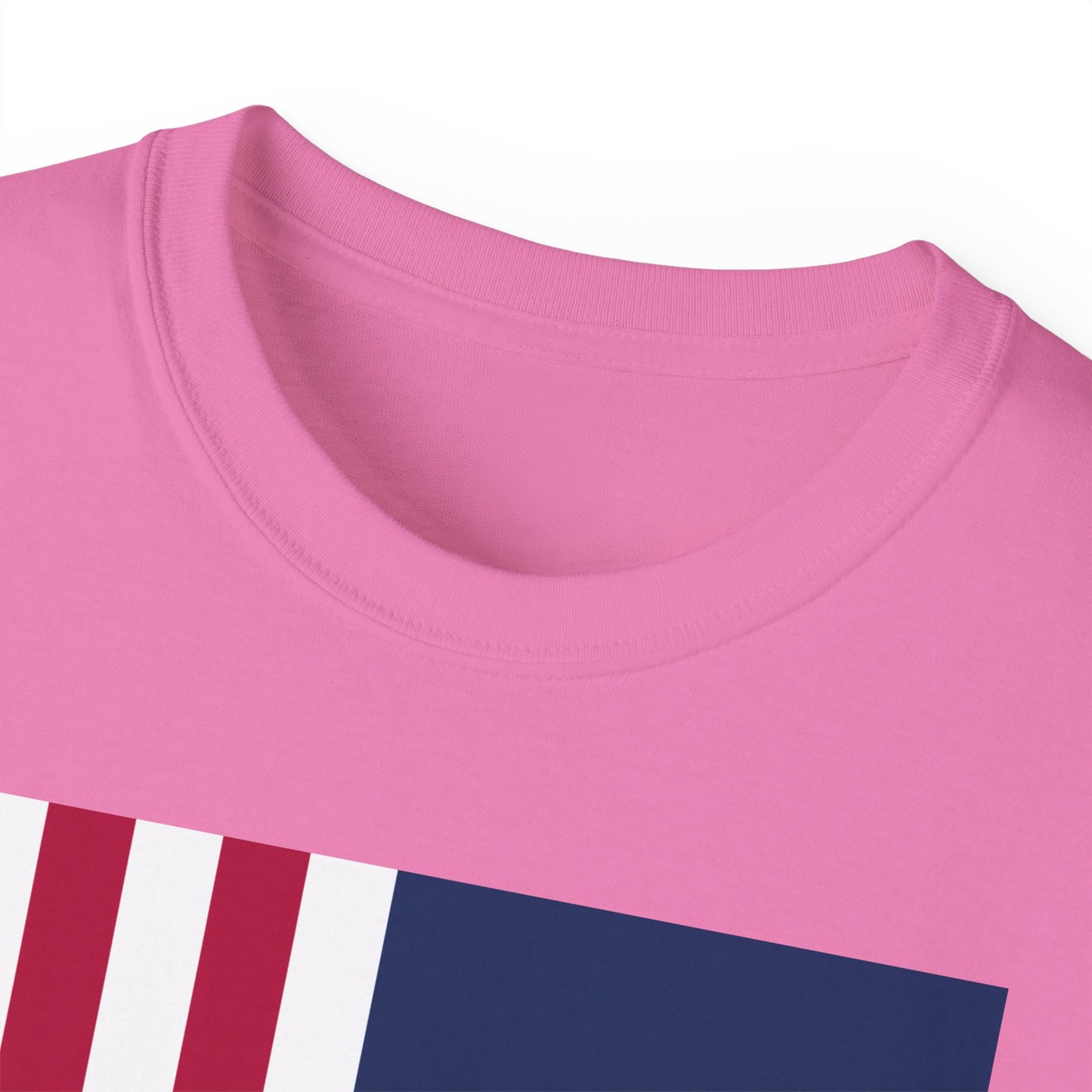 LongD® Logo Cotton Tee Red, White and Blue portrait (cropped proportions) flag negative text