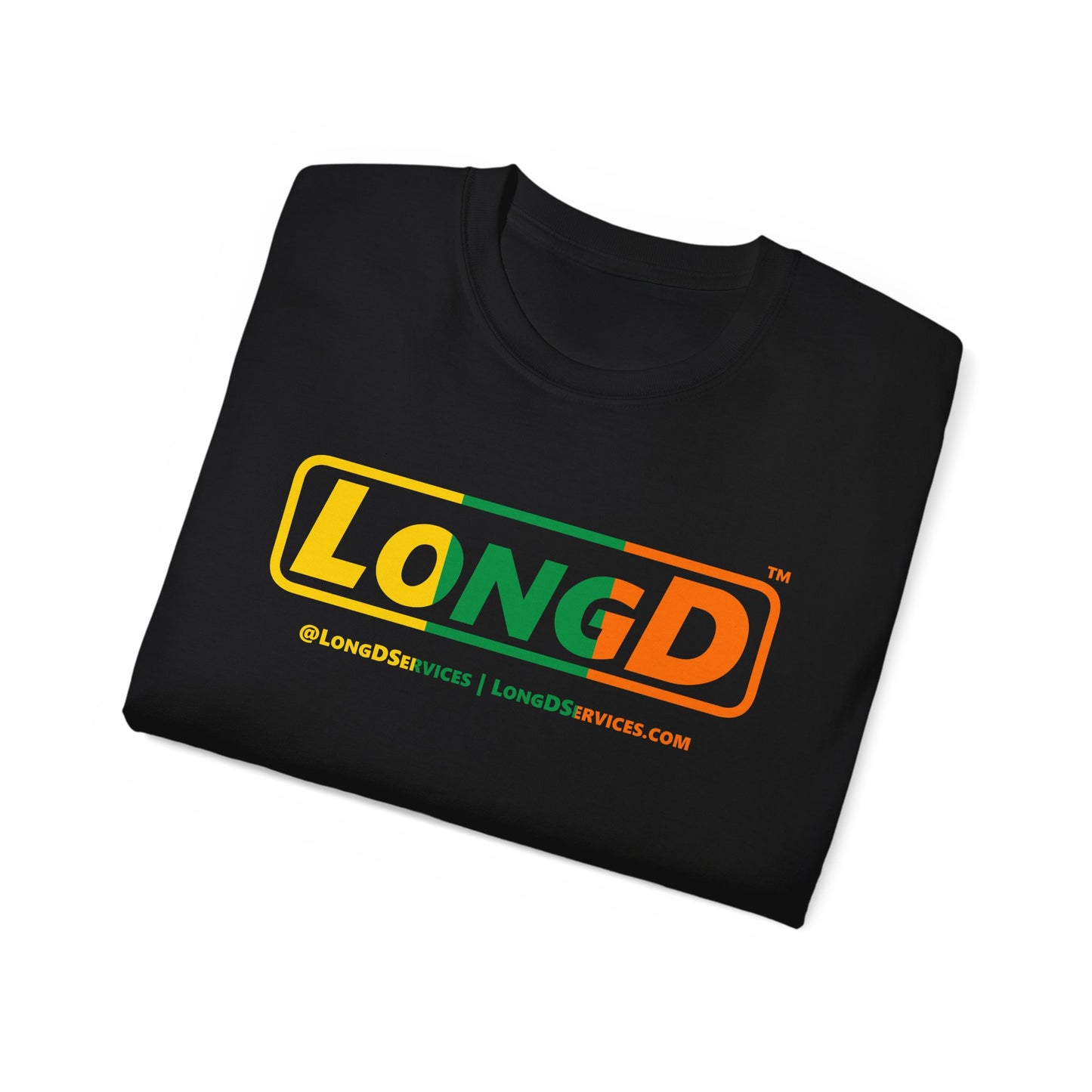 LongD® Logo Cotton Tee (St. Patrick's Day -Irish Green, Golden Yellow and Irish Orange thirds)