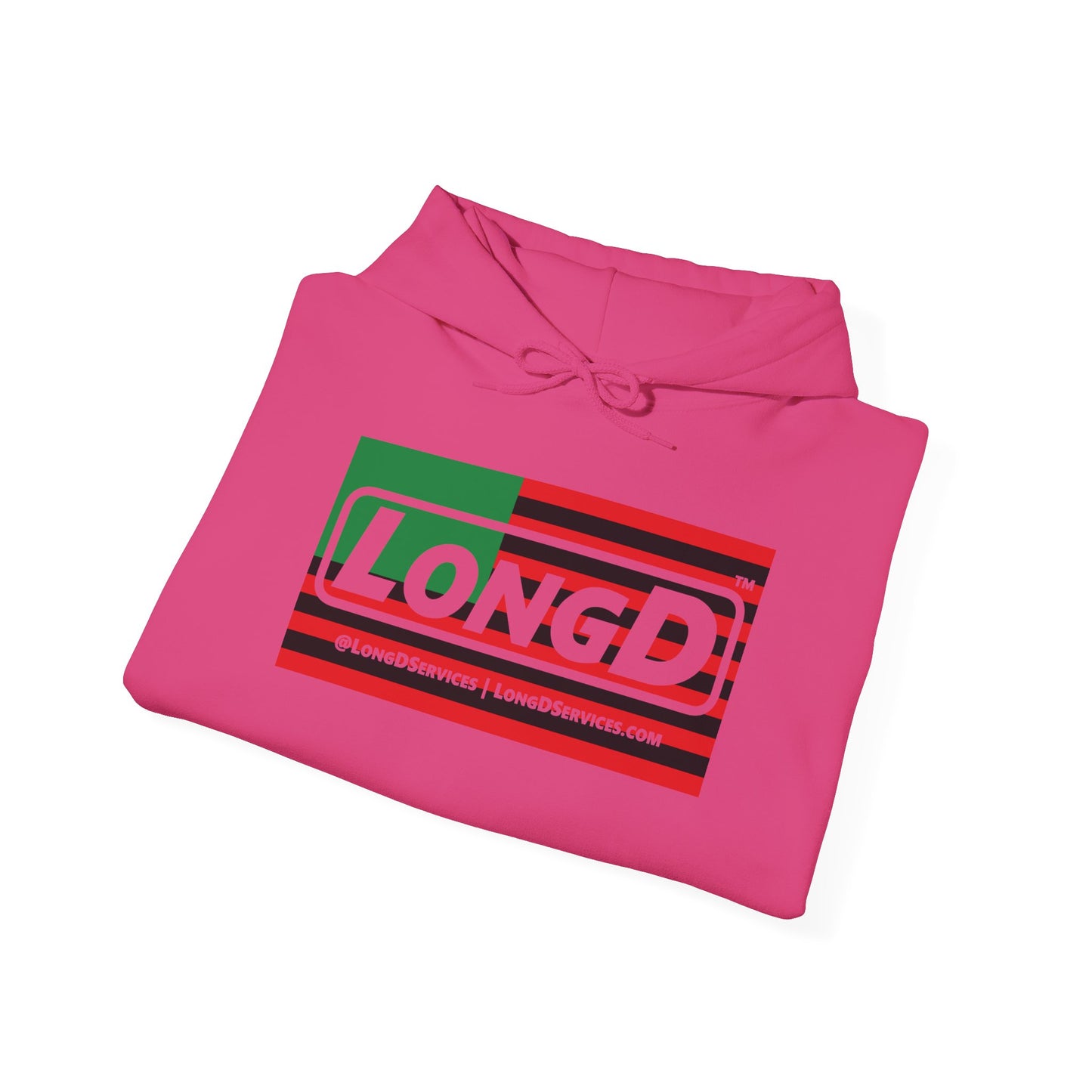 LongD® Logo Hoodie with Juneteenth negative flag