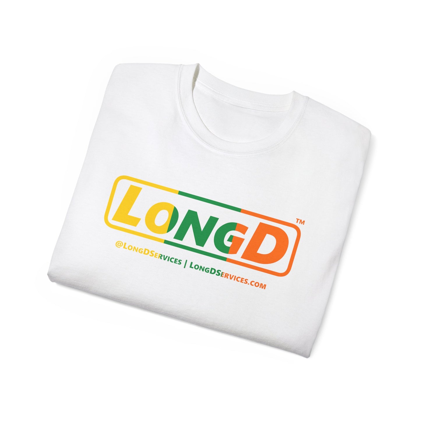 LongD® Logo Cotton Tee (St. Patrick's Day -Irish Green, Golden Yellow and Irish Orange thirds)