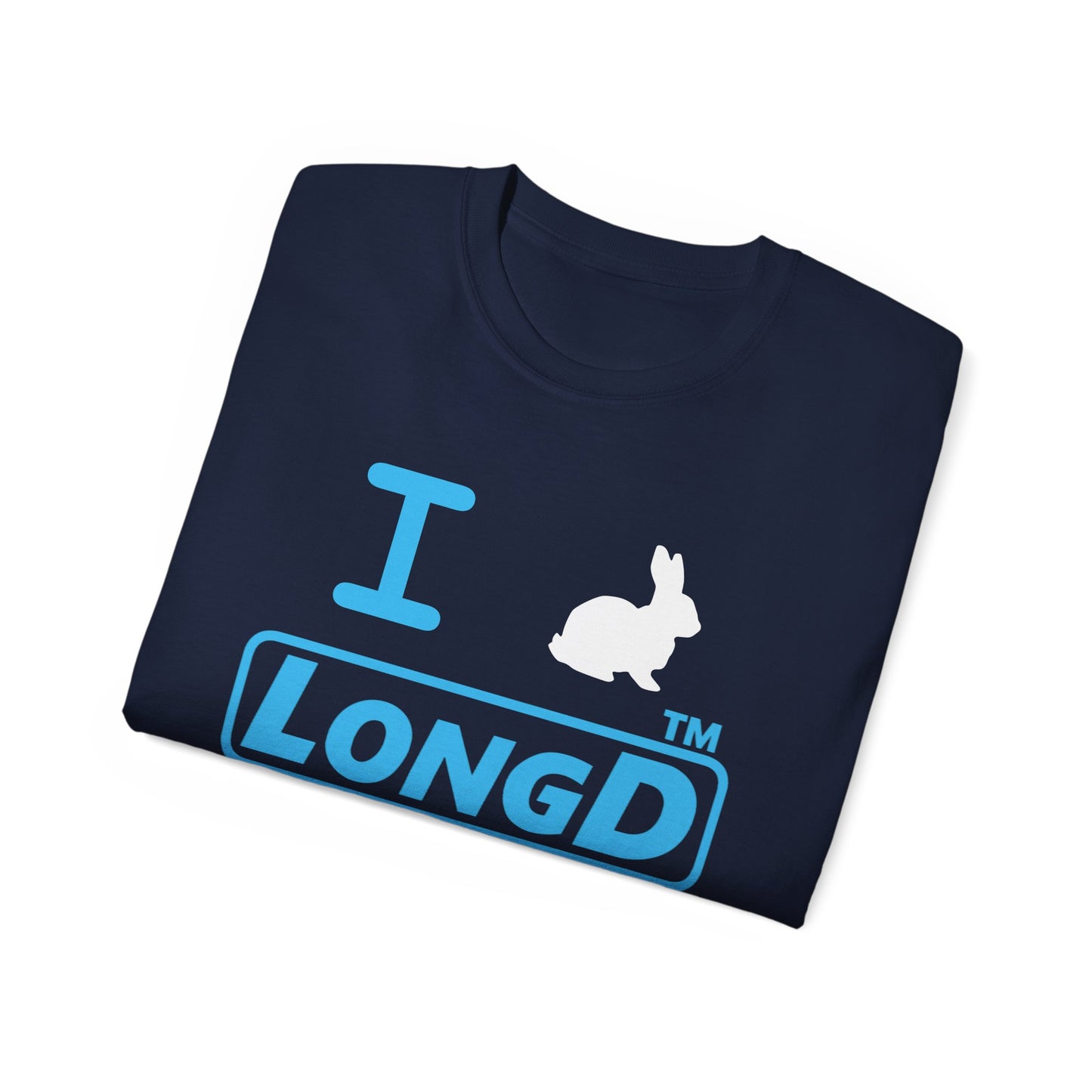 I Bunny LongD® positive turquoise Chicago Logo Cotton Tee