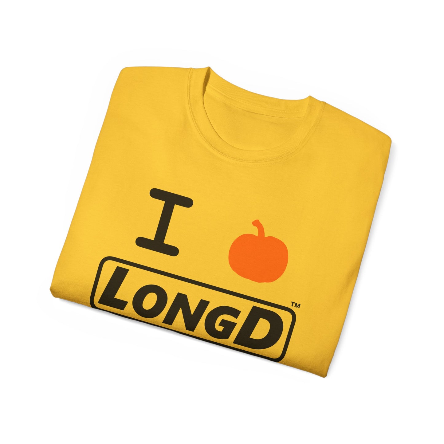I Pumpkin (black text) LongD Logo Cotton Tee