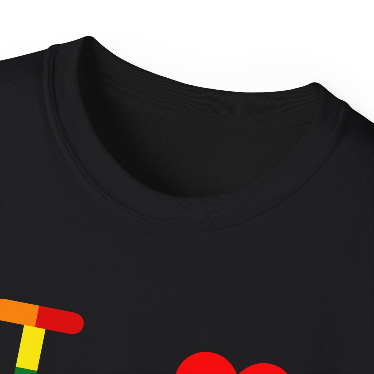 I Luv LongD® Logo Cotton Tee Pride rainbow positive top negative bottom text