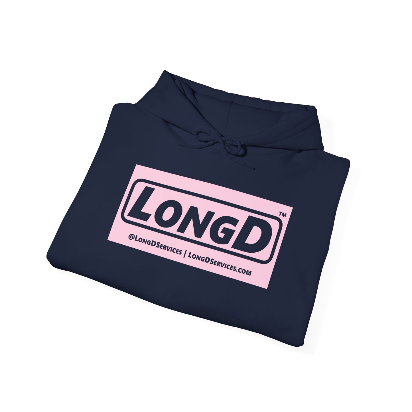 LongD® Logo Hoodie pastel negative pink text