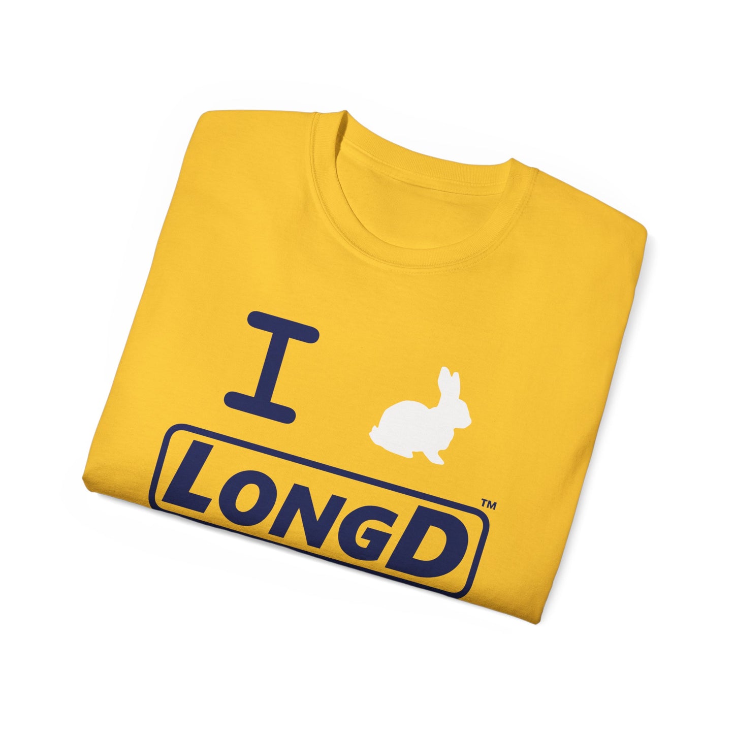 I Bunny LongD® Official Logo Cotton Tee (white Easter Bunny)