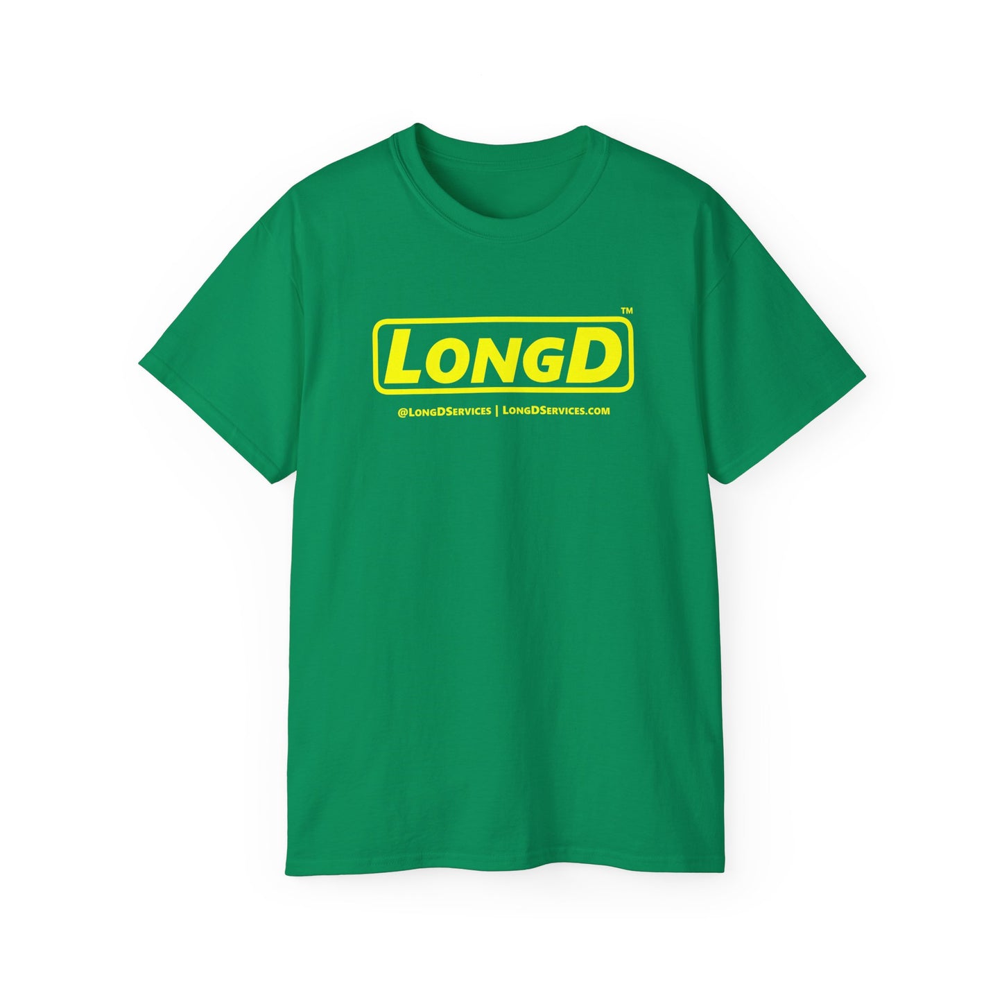 LongD® Logo Cotton Tee (Mardi Gras colored shirts with yellow text)