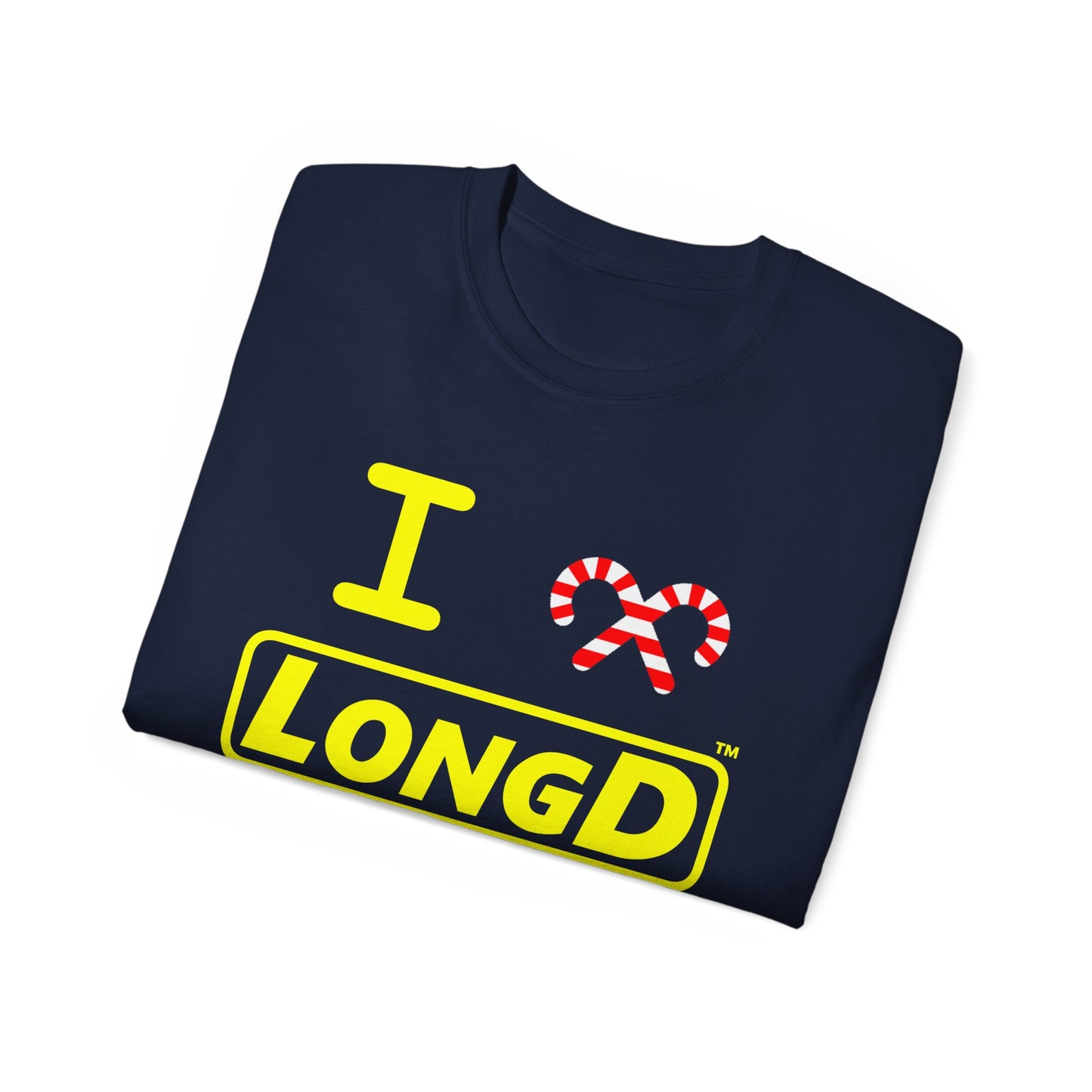 I Candy Cane LongD Logo Cotton Tee (yellow text)