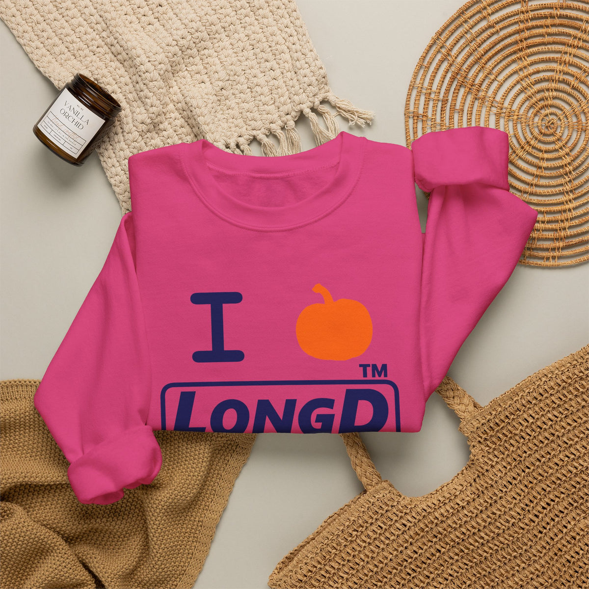 I pumpkin LongD Chicago positive basic Navy (002060) logo crewneck sweatshirt