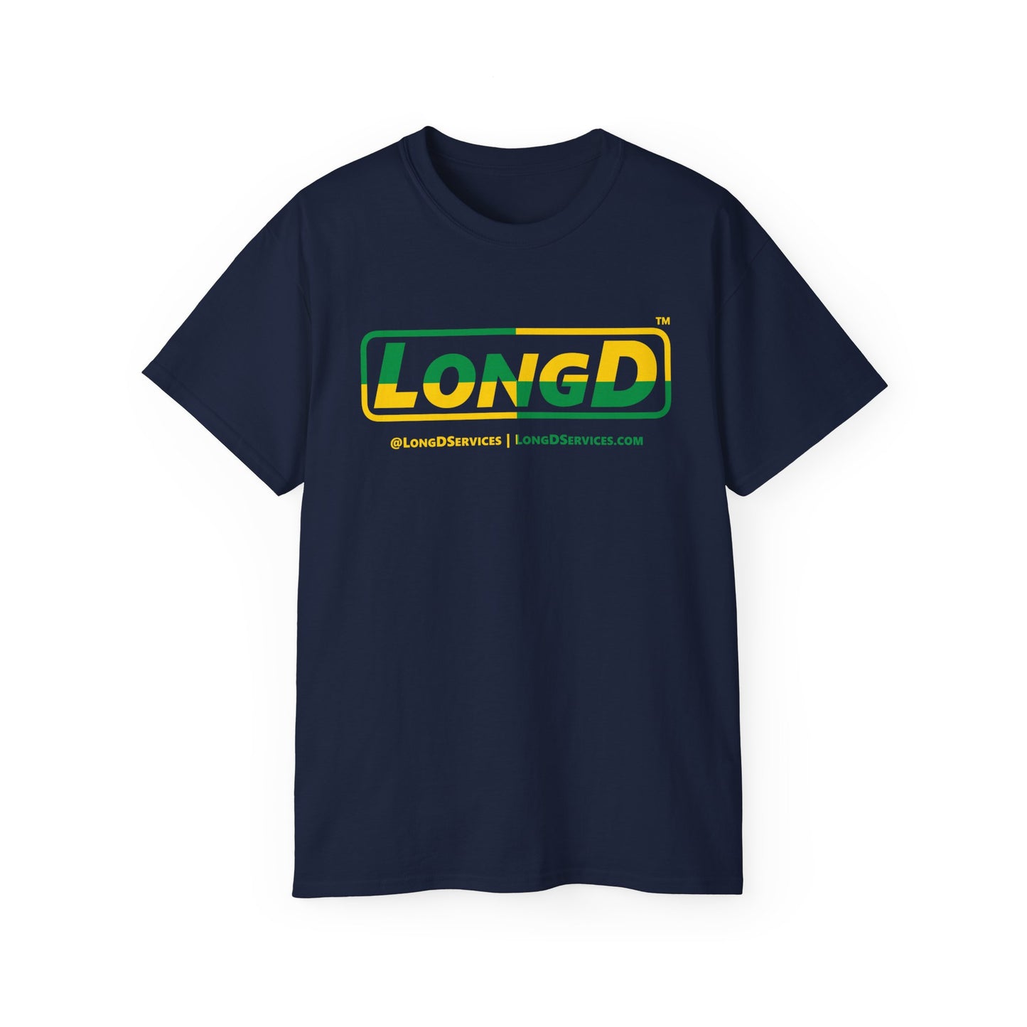 LongD® Logo Cotton Tee (St. Patrick's Day -Irish Green and Golden Yellow quarter split)