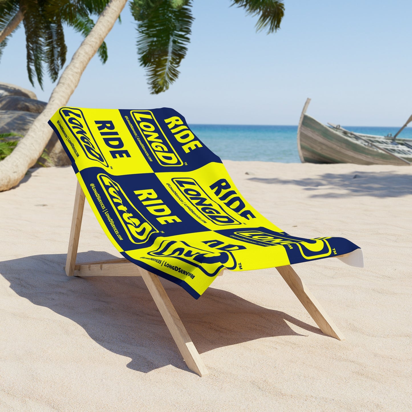 Ride LongD Mixed Inline Logo Beach Towel (less text padding)