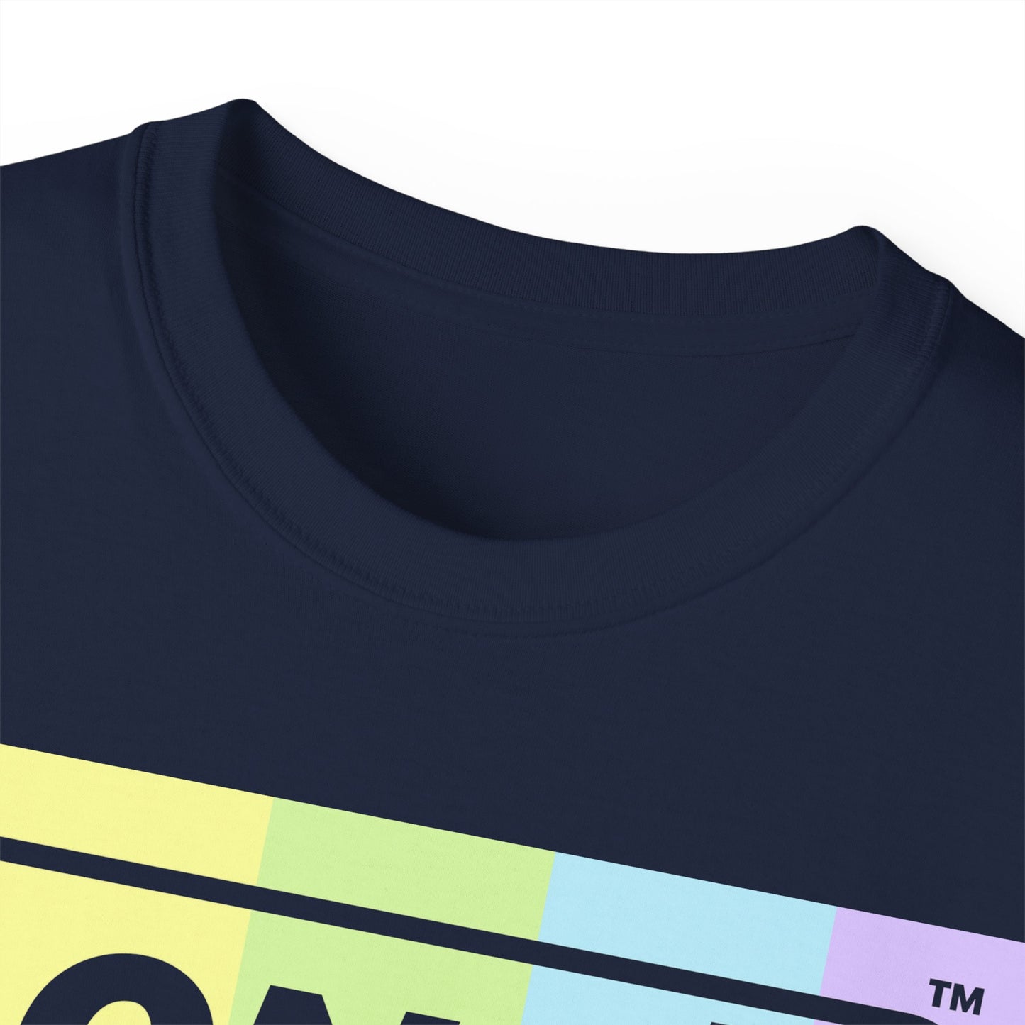 LongD® Logo Cotton Tee (Easter pastel spectrum in negative text)