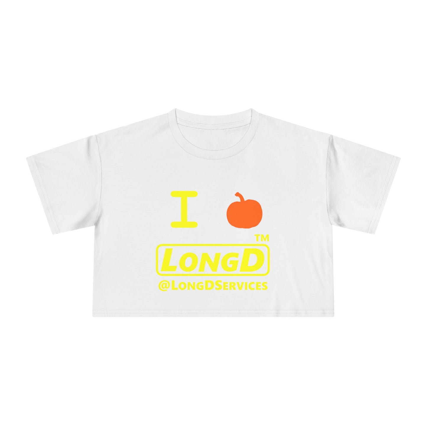 I Pumpkin LongD Logo Crop Tee yellow basic tag logo