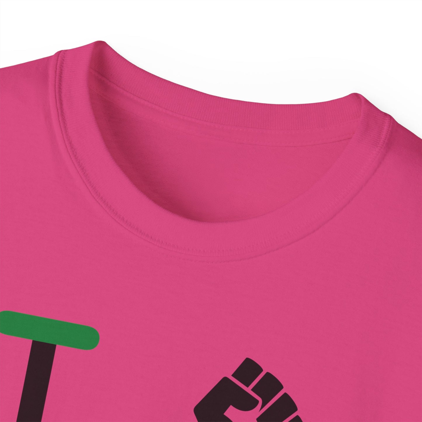 I Fist LongD® Logo Cotton Tee Juneteenth black fist negative striped text