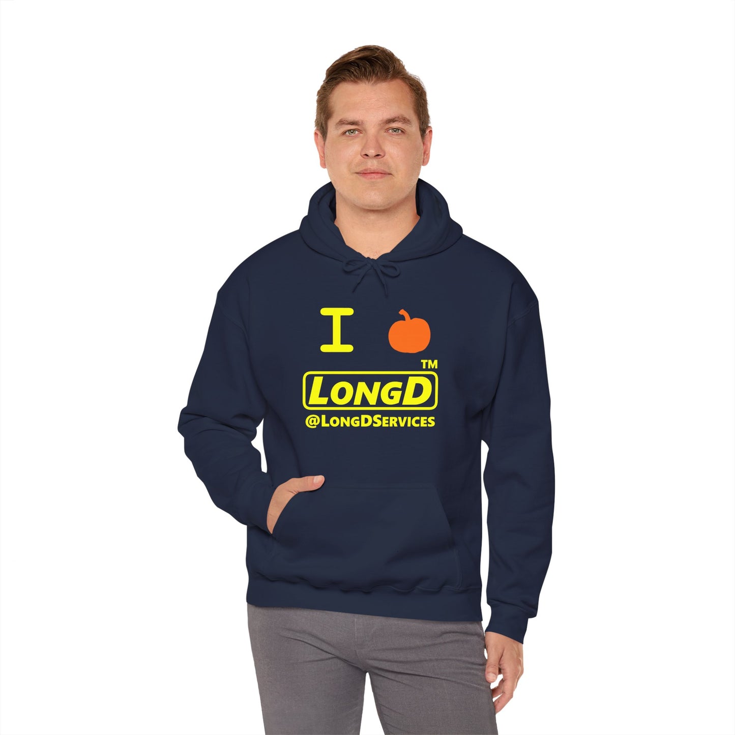 I Pumpkin LongD® Logo Hoodie yellow basic tag logo
