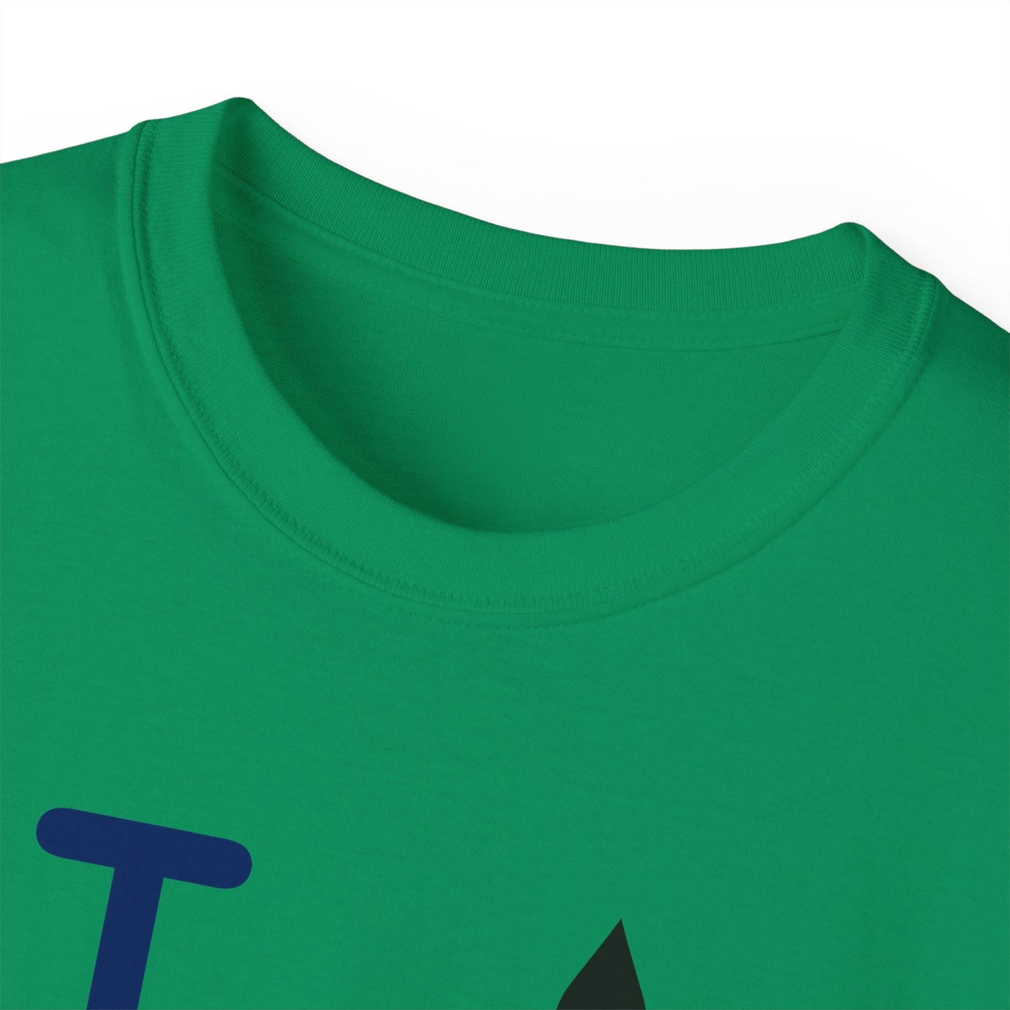 I Fleur LongD® Logo Cotton Tee (blue text & black fleur de lis)