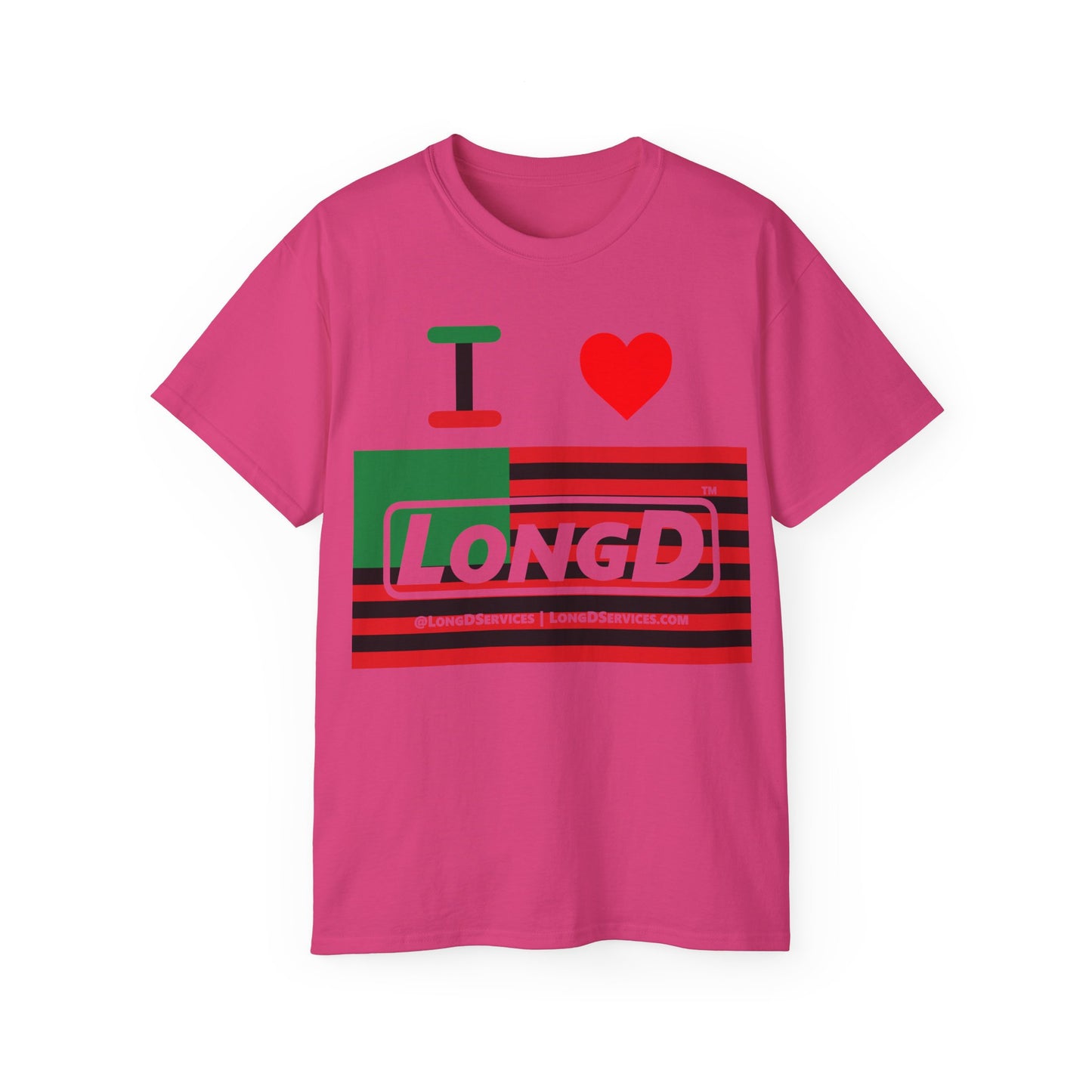 I Luv LongD® Logo Cotton Tee Juneteenth negative flag