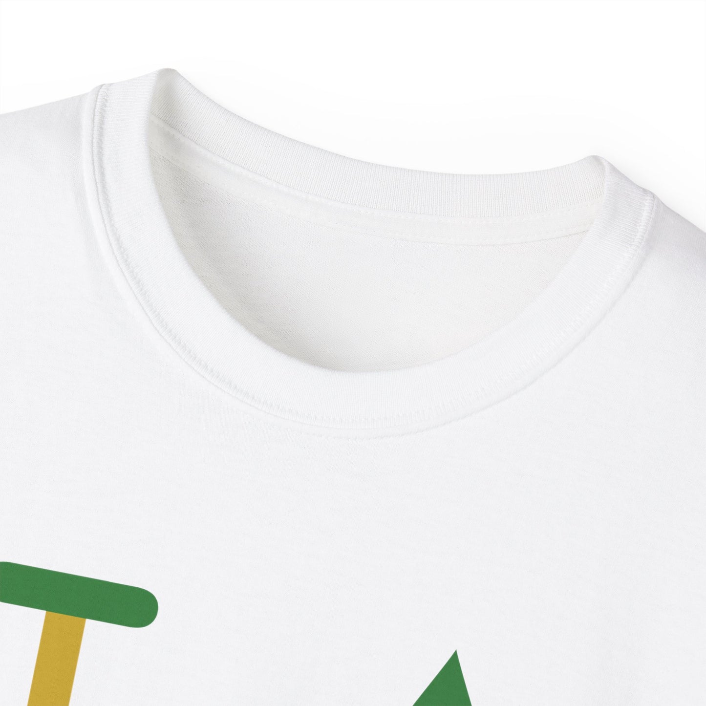 I Fleur LongD® Logo Cotton Tee (Mardi Gras colored text, positive top logo, negative bottom logo & black fleur de lis)