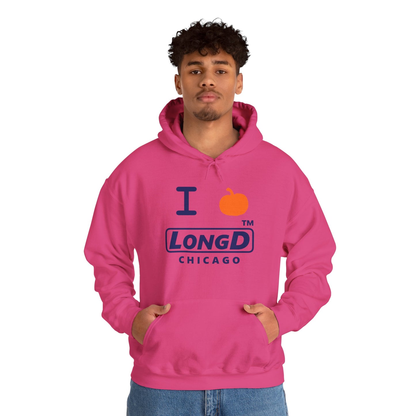 I Pumpkin LongD® Logo Hoodie blue basic Chicago logo