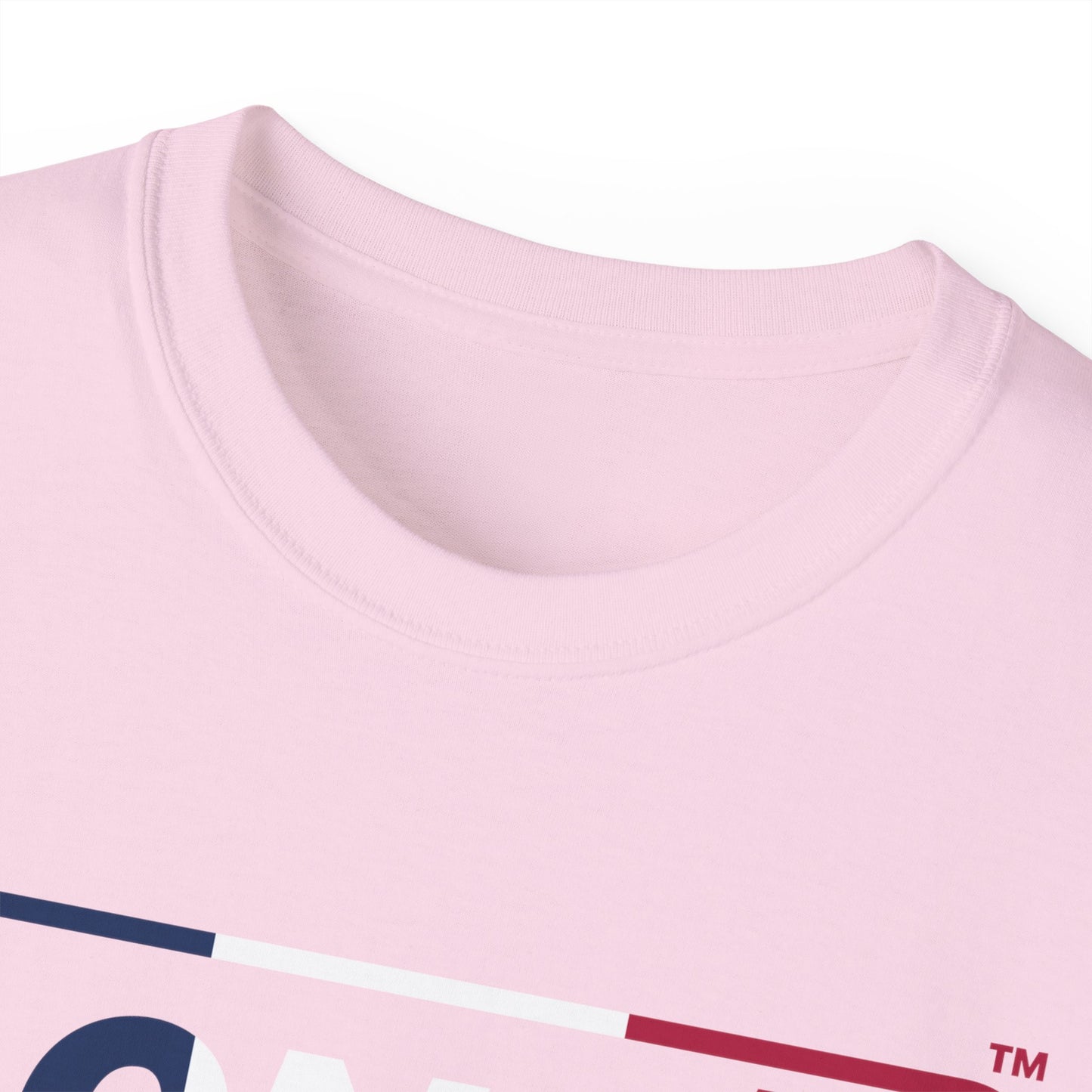 LongD® Logo Cotton Tee Blue, White and Red positive thirds text