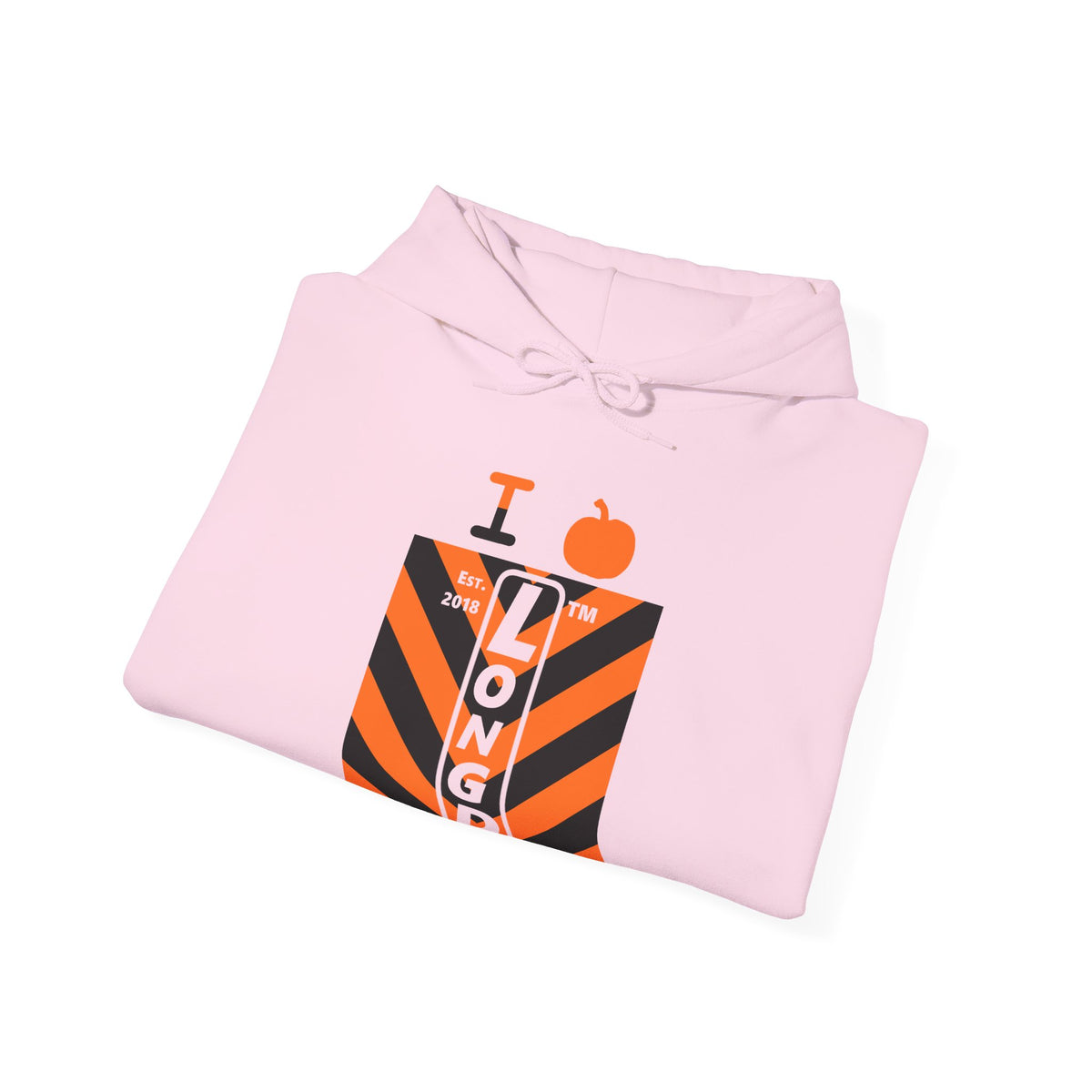 I pumpkin LongD Chicago negative upright downward chevron 4-print logo hoodie