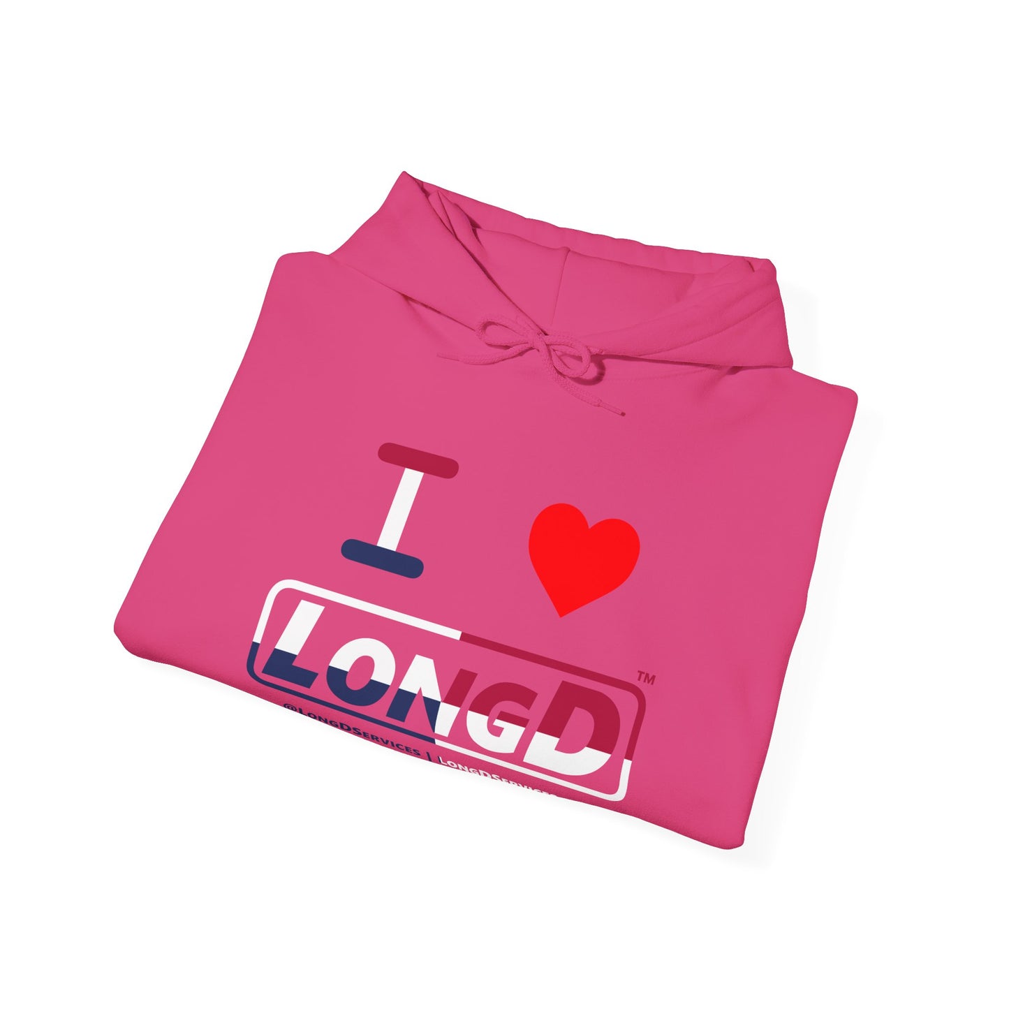 I Luv LongD® Logo Hoodie red, white and blue positive quarters