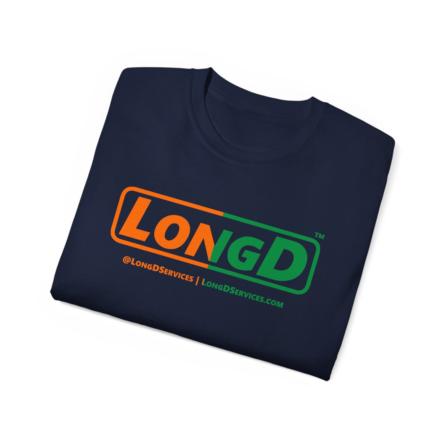 LongD® Logo Cotton Tee (St. Patrick's Day -Irish Green and Irish Orange right-left split0