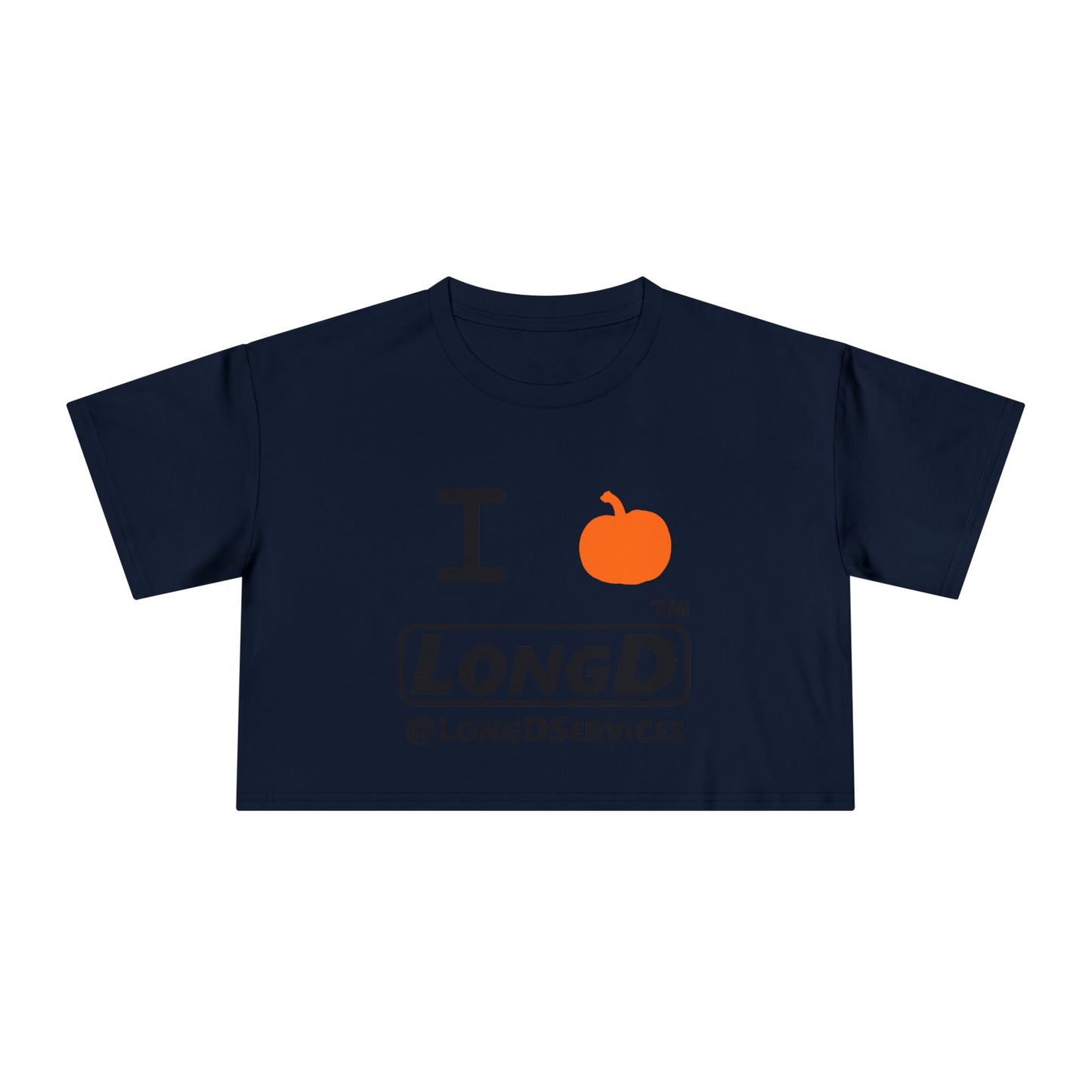 I Pumpkin LongD Logo Crop Tee black basic tag logo