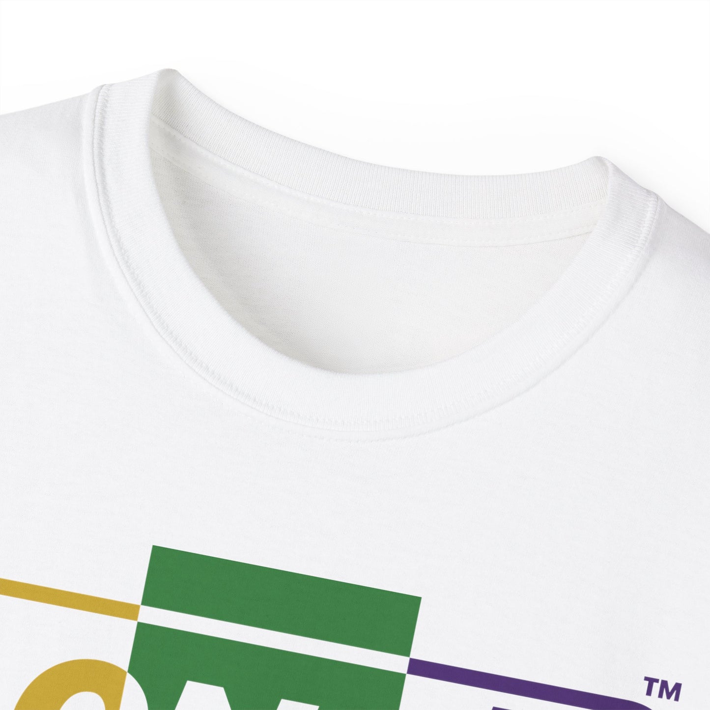 LongD® Logo Cotton Tee (verigated Mardi Gras colored text)