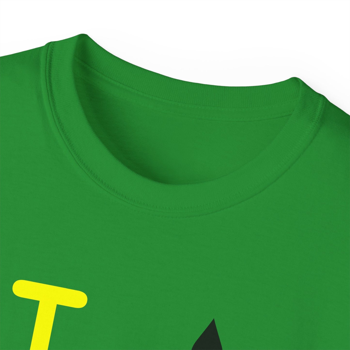 I Fleur LongD® Logo Cotton Tee (yellow text & black fleur de lis)