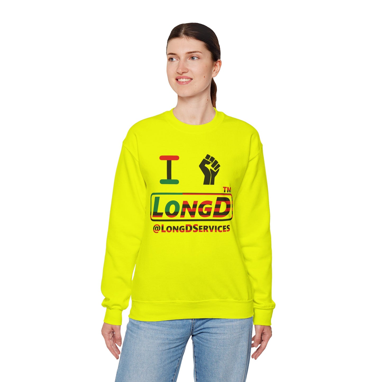 I fist LongD positive flag tag logo crewneck sweatshirt