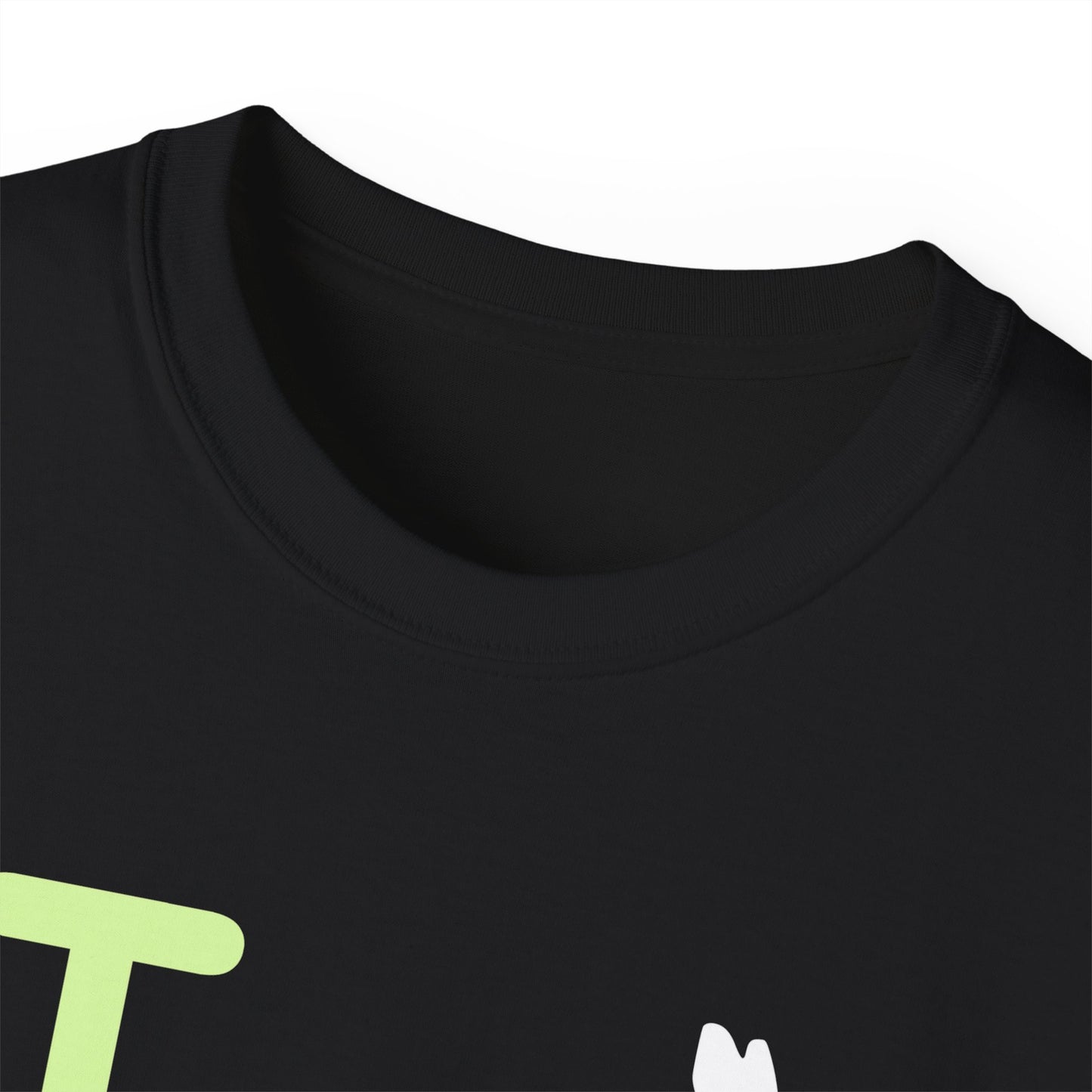 I Bunny LongD® Logo Cotton Tee Easter pastel green text (white Easter Bunny)