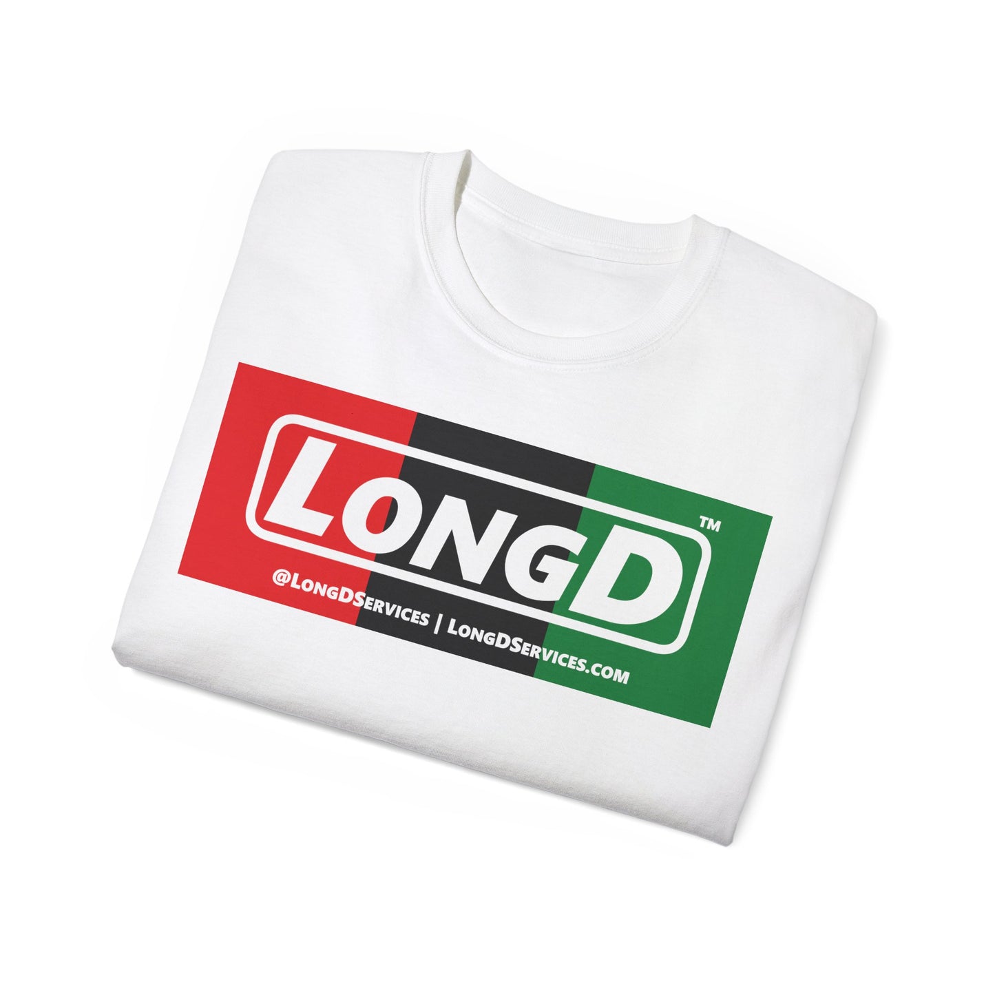 LongD® Logo Cotton Tee Juneteenth negative thirds text
