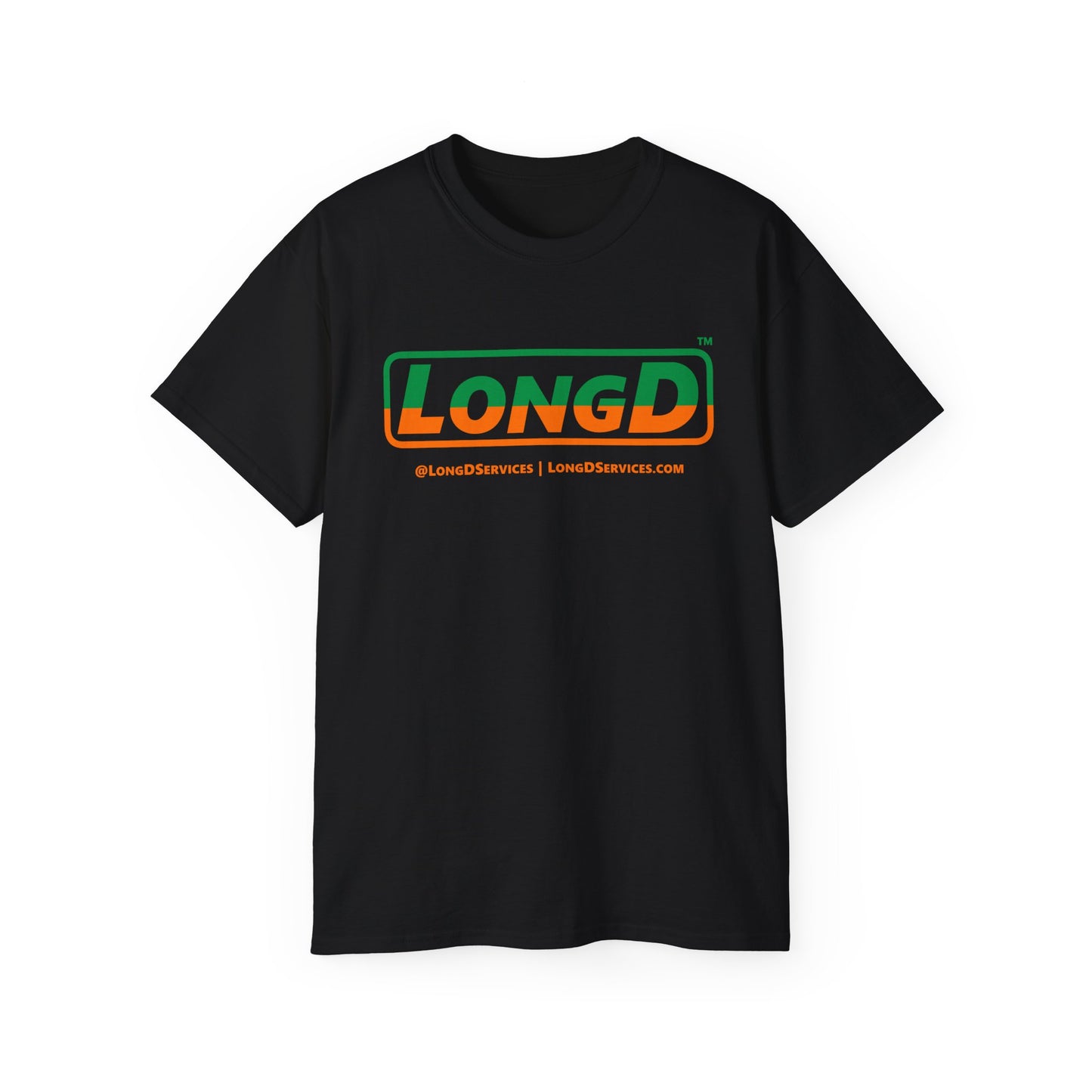 LongD® Logo Cotton Tee (St. Patrick's Day -Irish Green and Irish Orange top-bottom split)