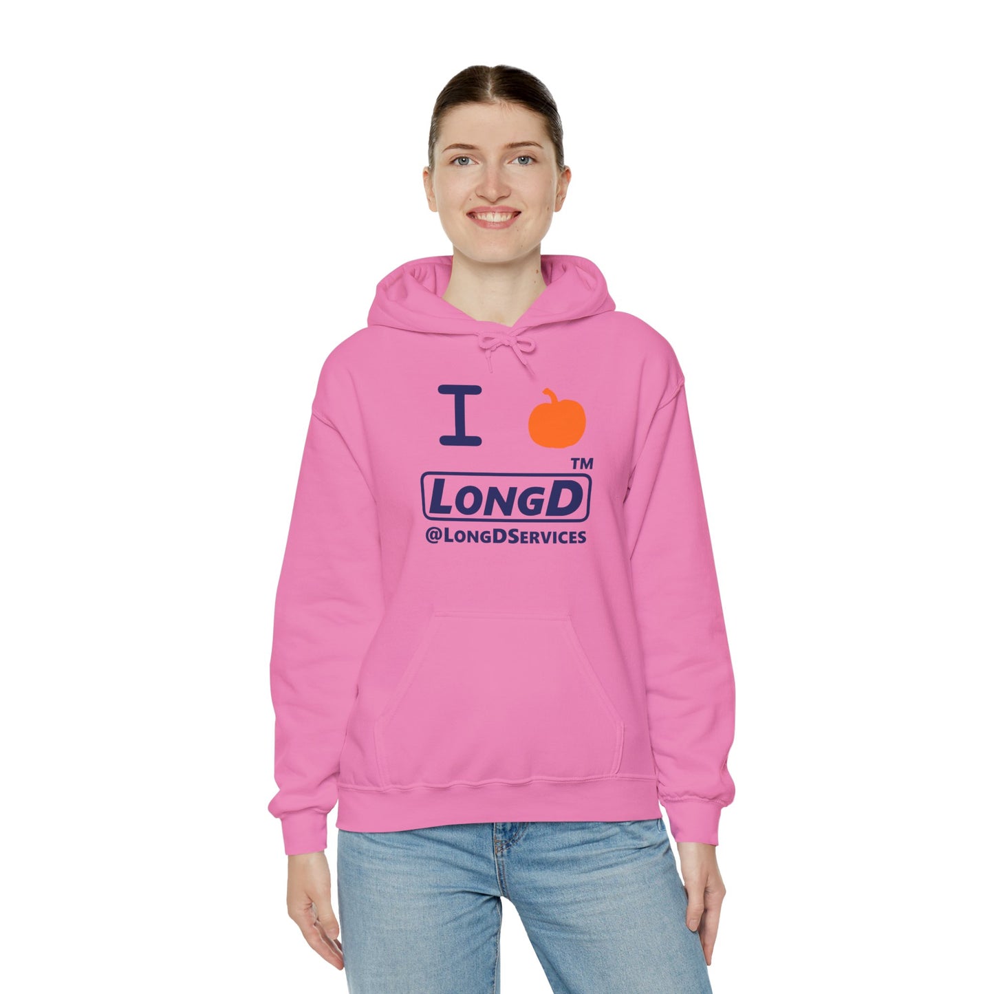 I Pumpkin LongD® Logo Hoodie blue basic tag logo