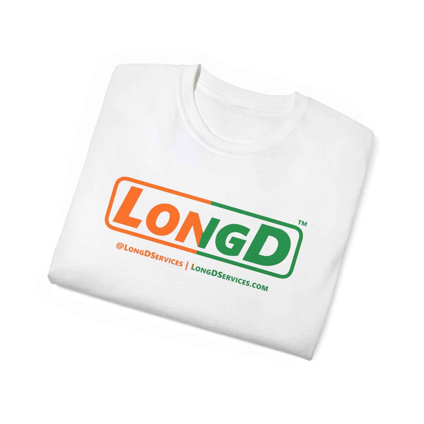 LongD® Logo Cotton Tee (St. Patrick's Day -Irish Green and Irish Orange right-left split0