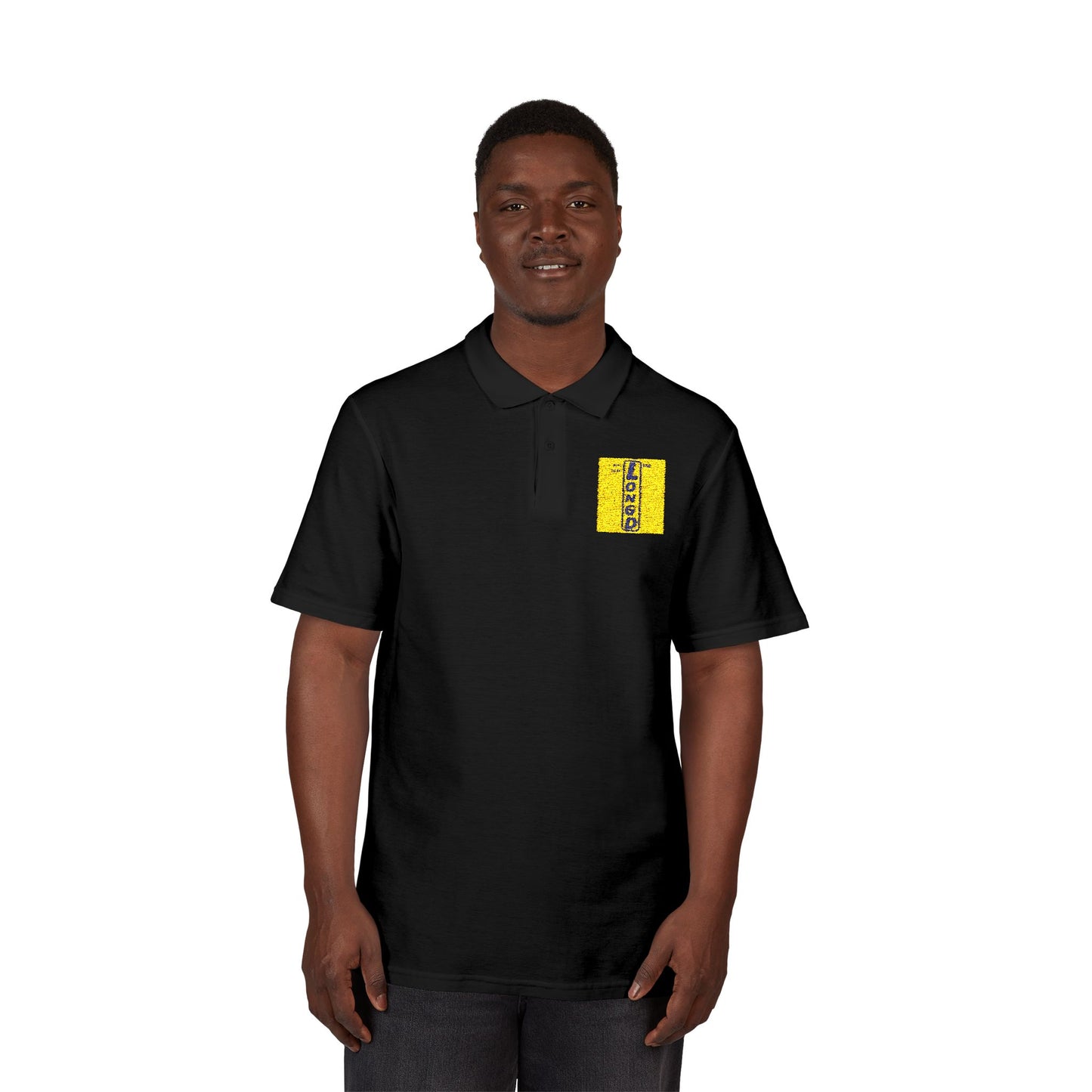 Embroidered LongD official logo upright polo shirt