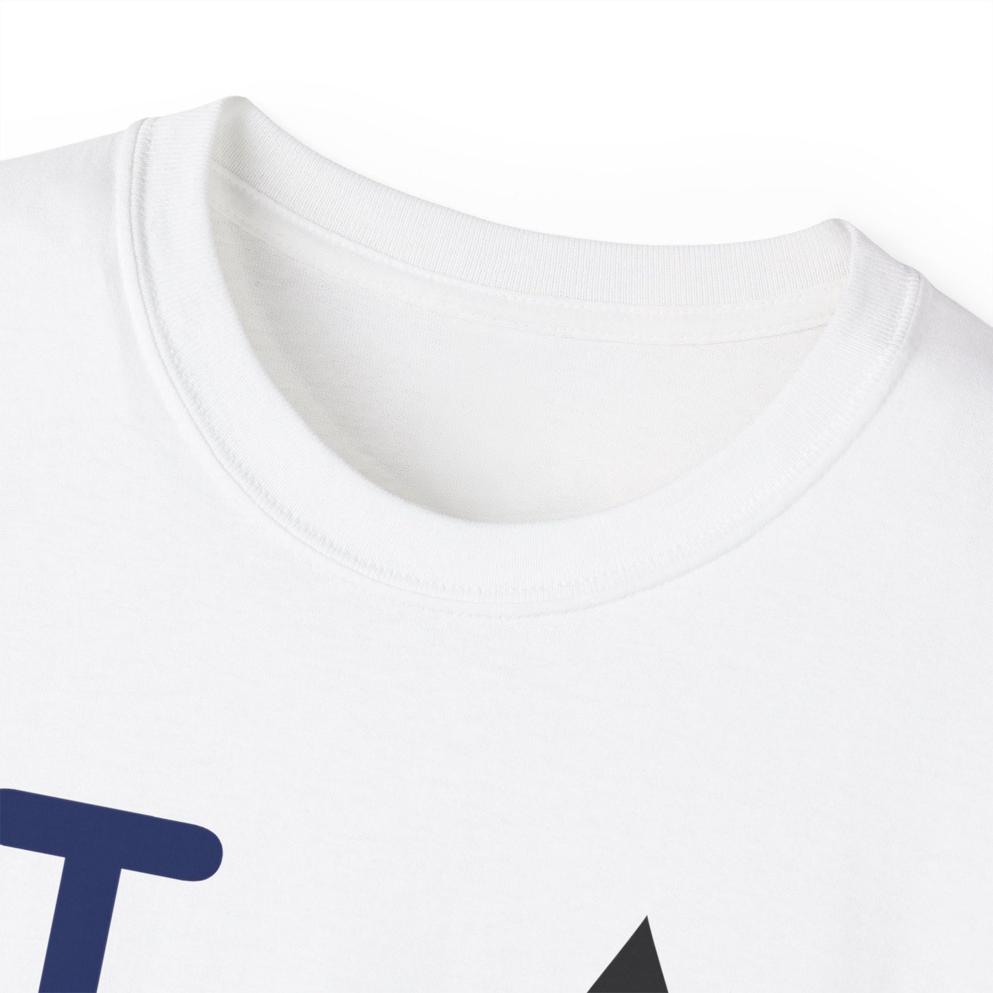 I Fleur LongD® Logo Cotton Tee (blue text & black fleur de lis)