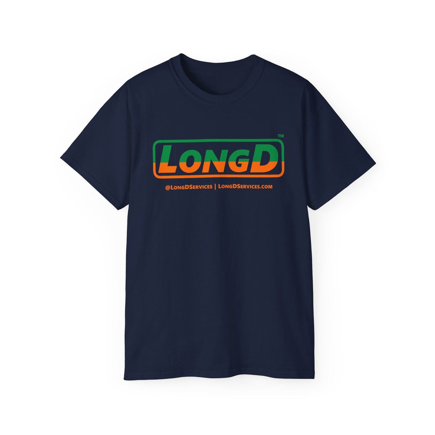 LongD® Logo Cotton Tee (St. Patrick's Day -Irish Green and Irish Orange top-bottom split)